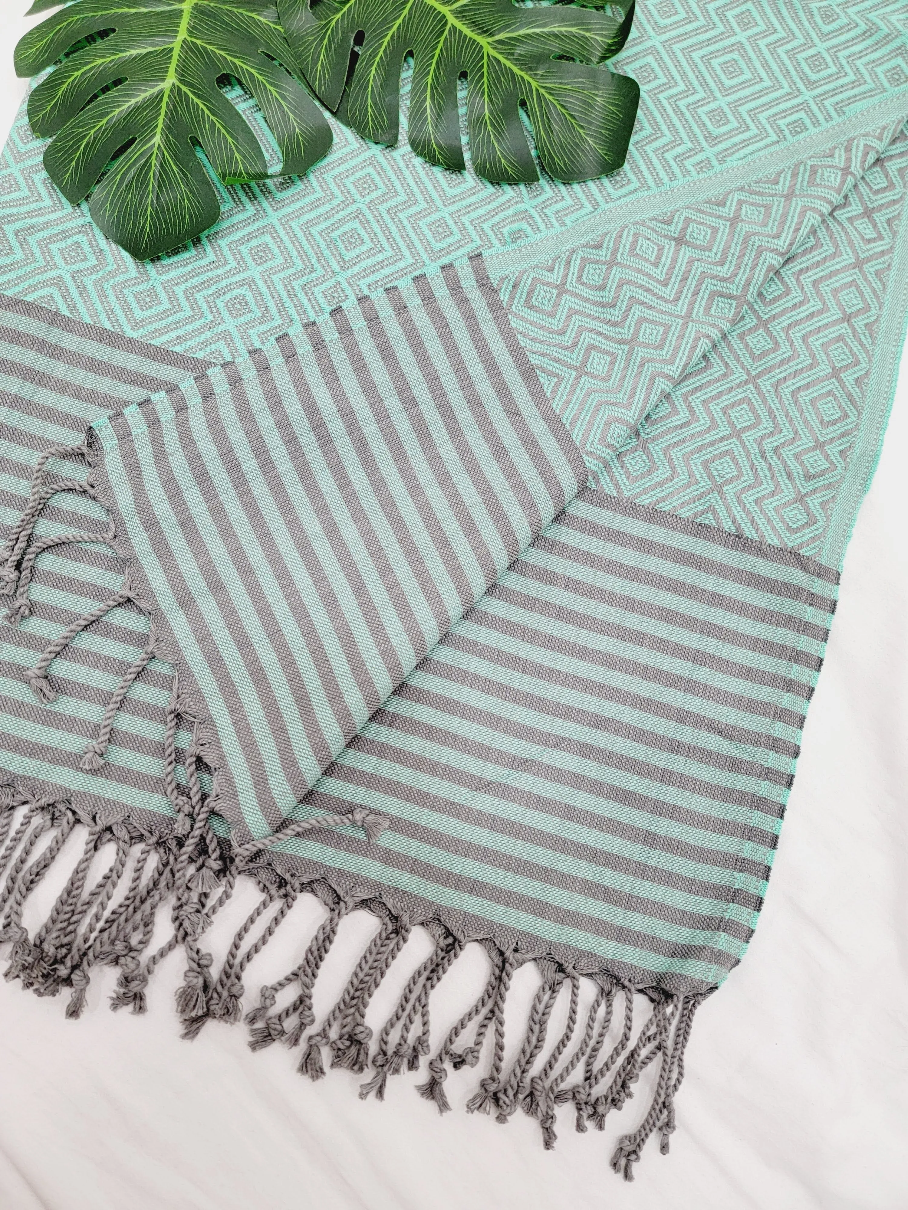 Beach/Bath Sand Free Towels-Easy Carry Quick Dry Thin Towel - Green by EBRU Home