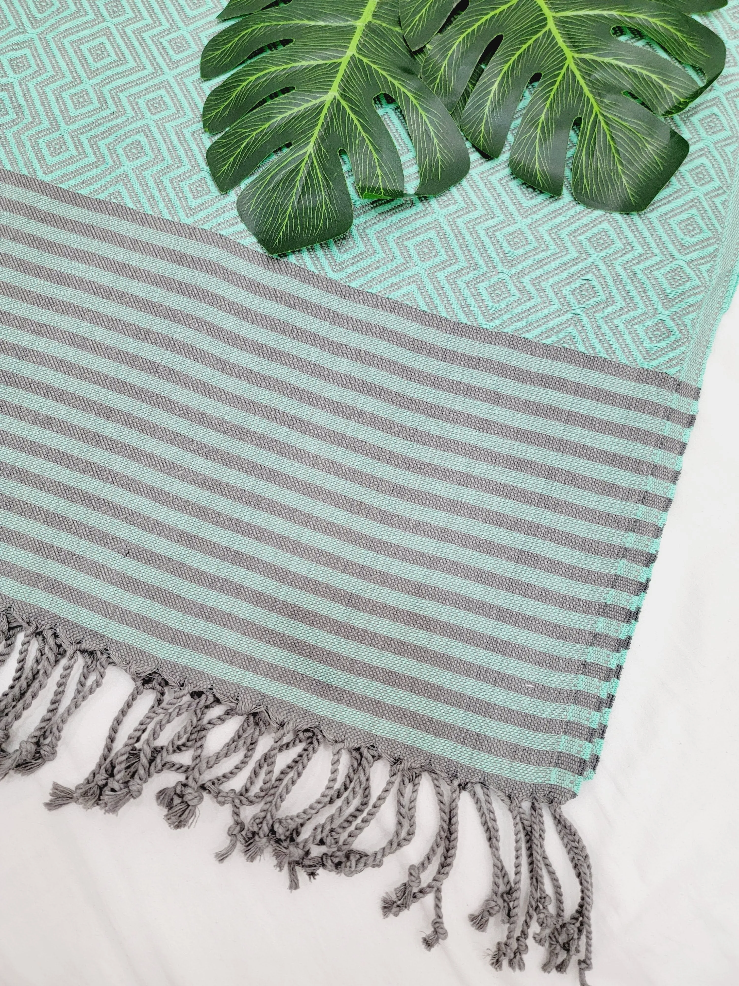 Beach/Bath Sand Free Towels-Easy Carry Quick Dry Thin Towel - Green by EBRU Home
