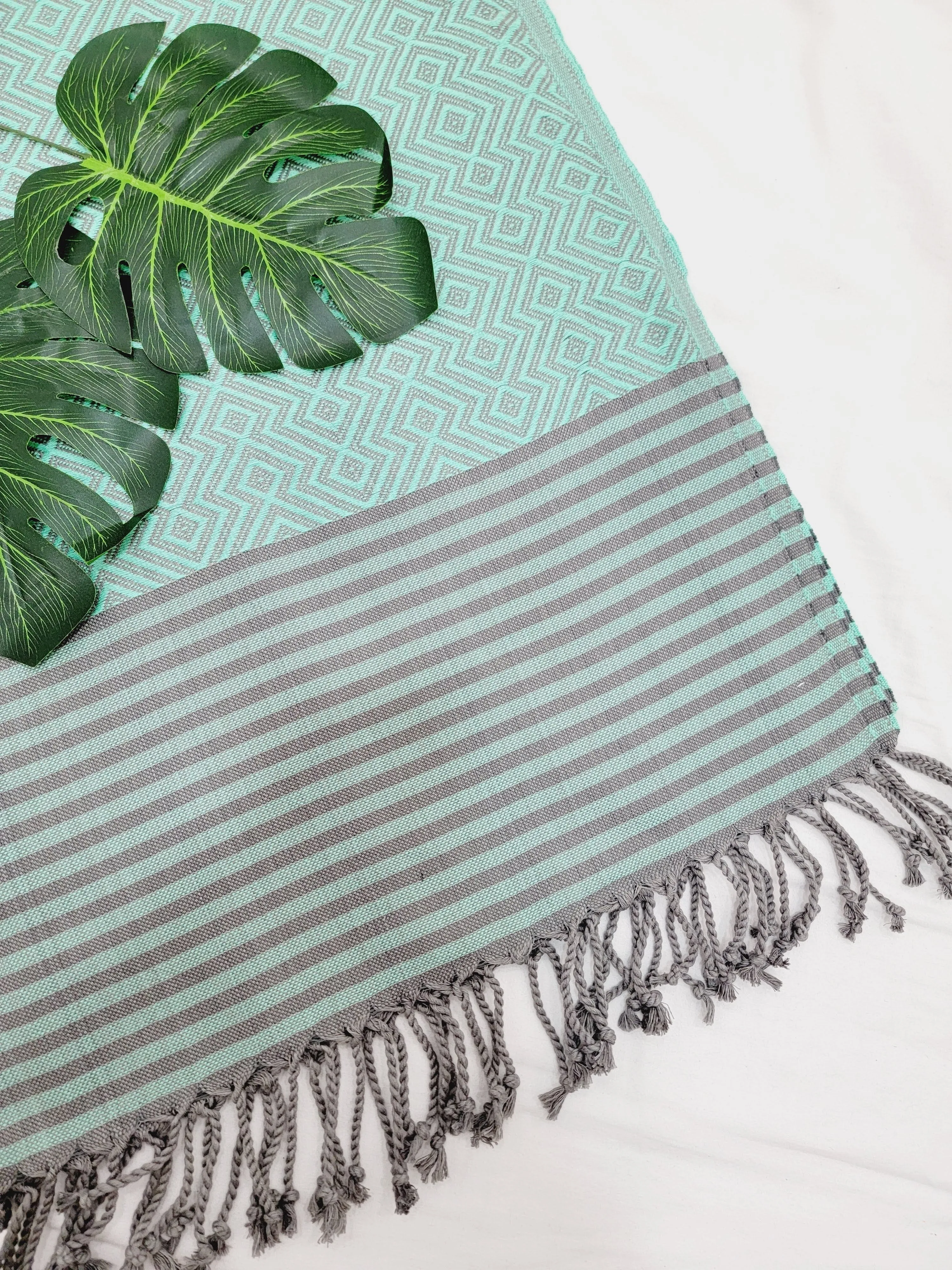 Beach/Bath Sand Free Towels-Easy Carry Quick Dry Thin Towel - Green by EBRU Home