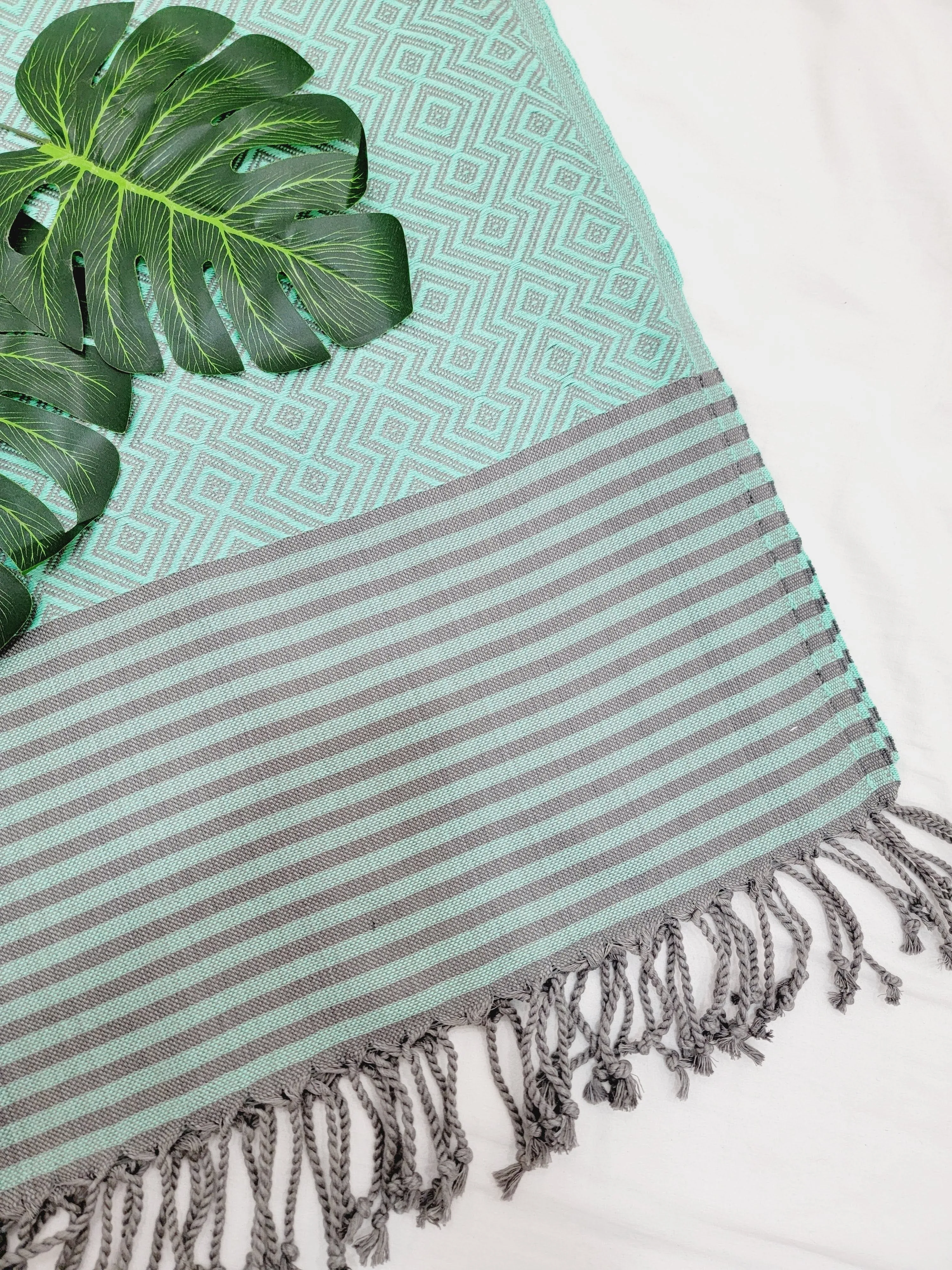 Beach/Bath Sand Free Towels-Easy Carry Quick Dry Thin Towel - Green by EBRU Home