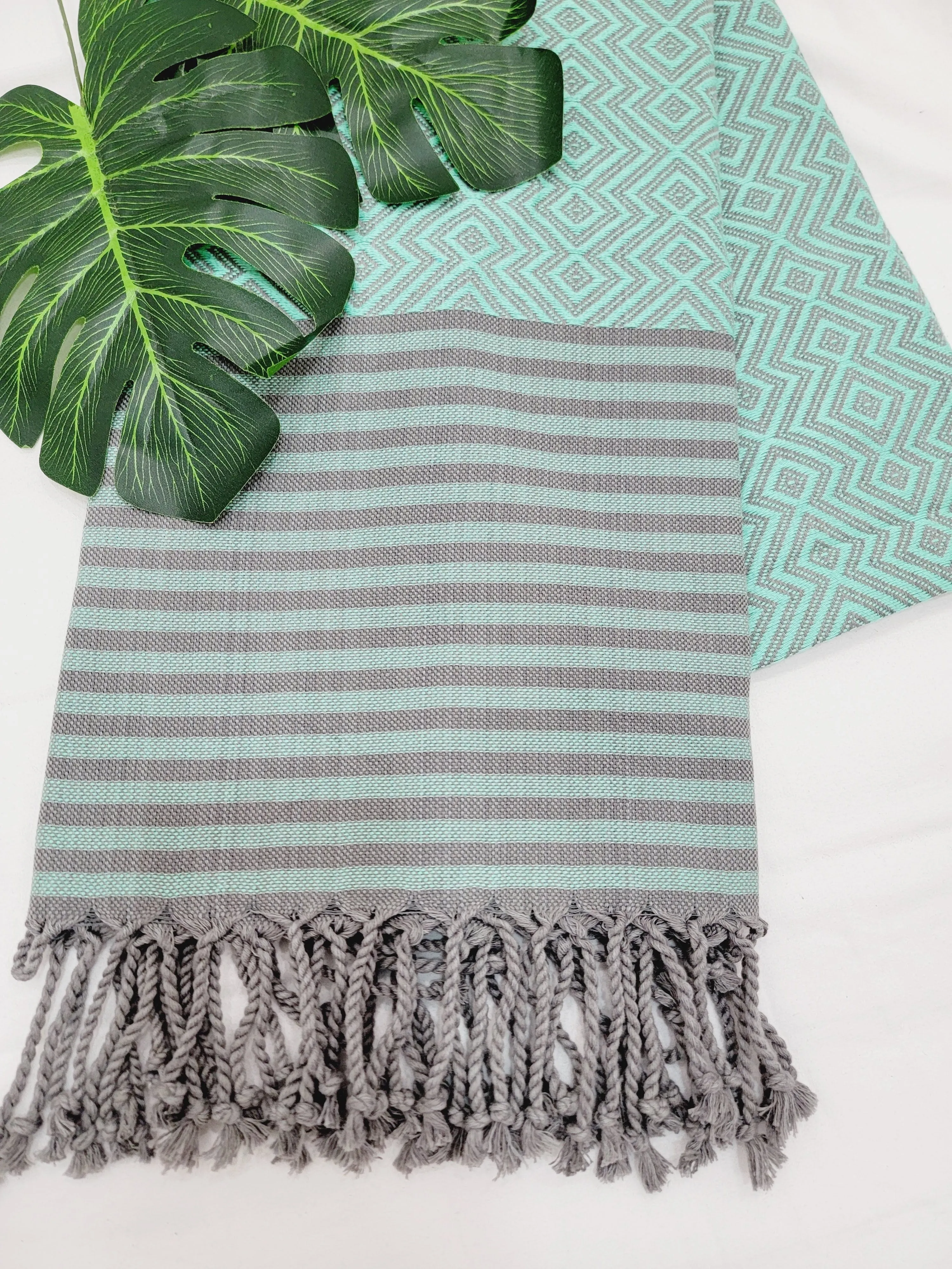 Beach/Bath Sand Free Towels-Easy Carry Quick Dry Thin Towel - Green by EBRU Home
