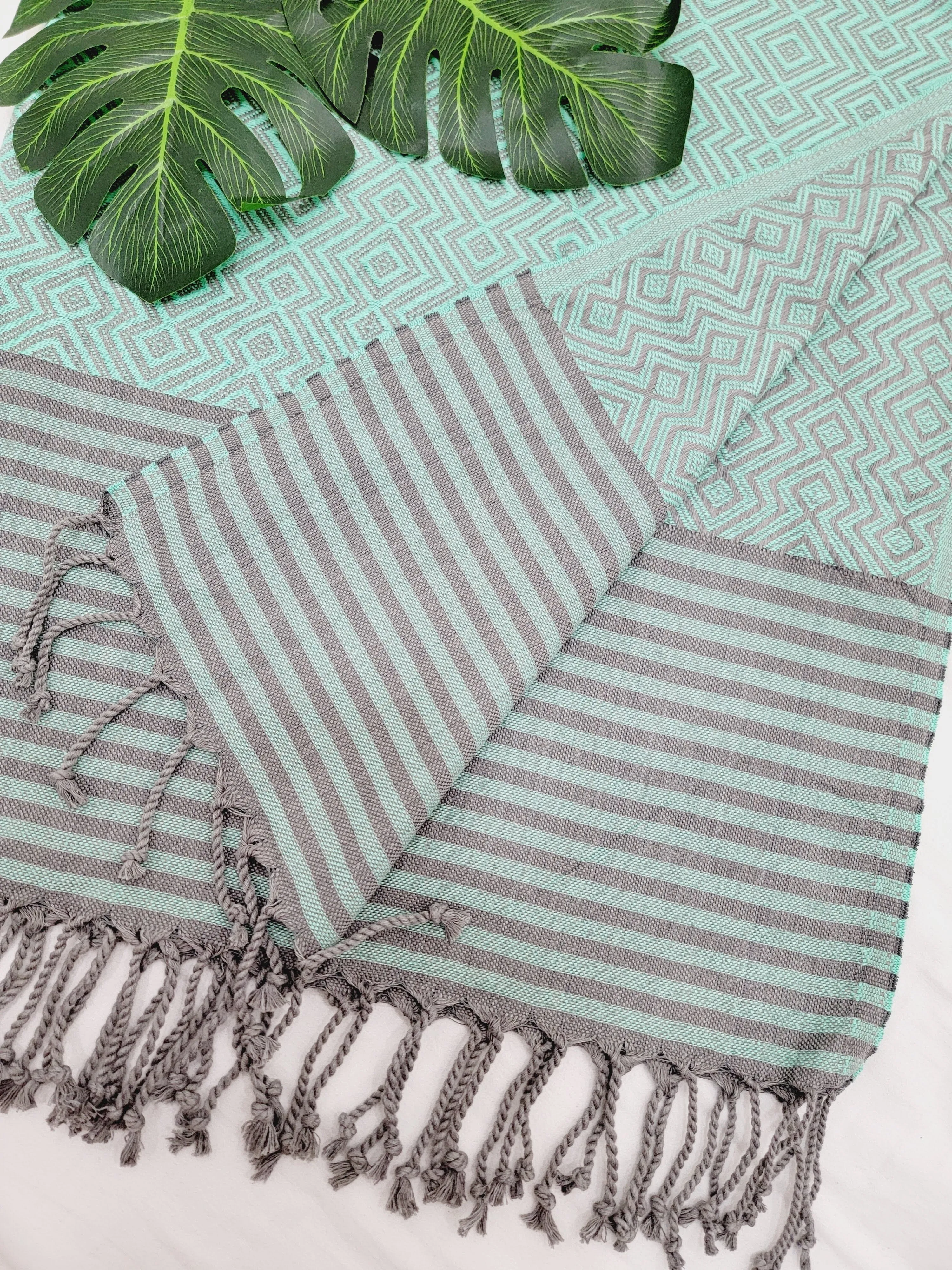 Beach/Bath Sand Free Towels-Easy Carry Quick Dry Thin Towel - Green by EBRU Home