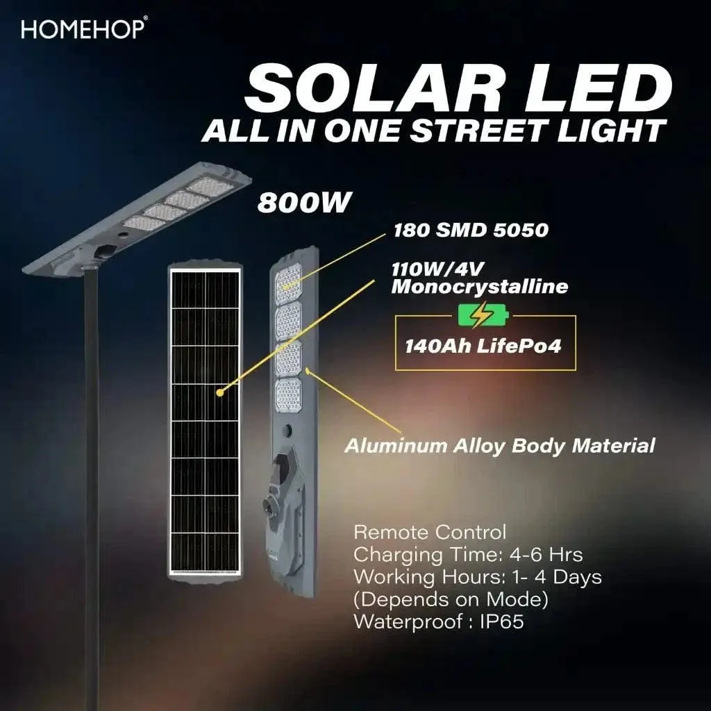 Best Street Light Solar Led Lamp For Home With 800W Motion Sensor Exterior Outdoor Lights For Roadside and Highways