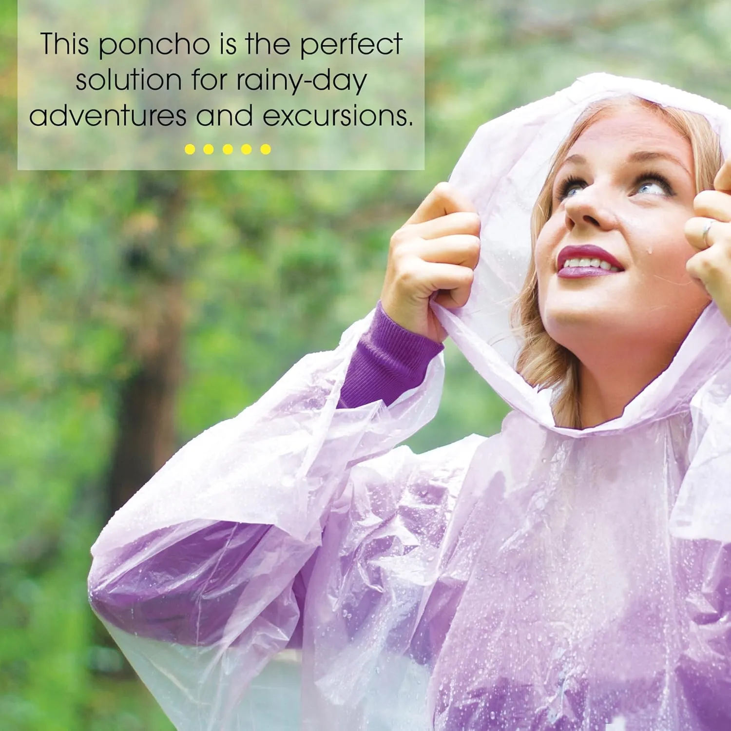 Better Office Products Disposable Clear Rain Ponchos with Hood for Adults, Emergency Ponchos, Lightweight, Non-Toxic