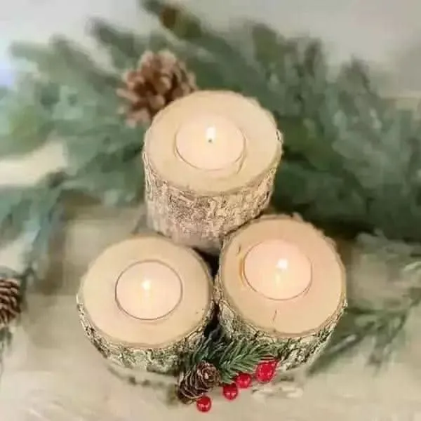 Black Walnut Tea Light Trio With Fraser Fir Scented Candles