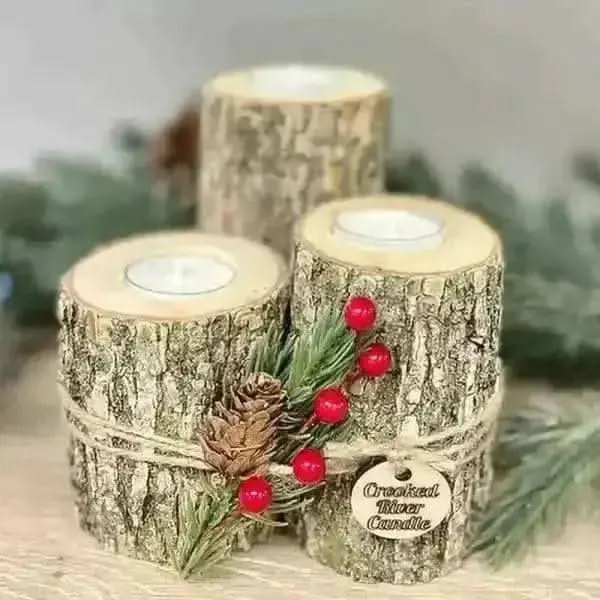 Black Walnut Tea Light Trio With Fraser Fir Scented Candles