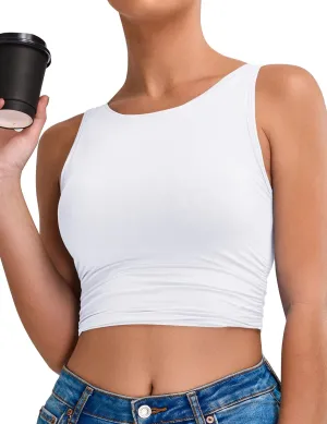 BMJL Women's Sports Bras High Neck Longline Removable Padded Yoga Workout Crop Tank Top with Built in Pads 2025
