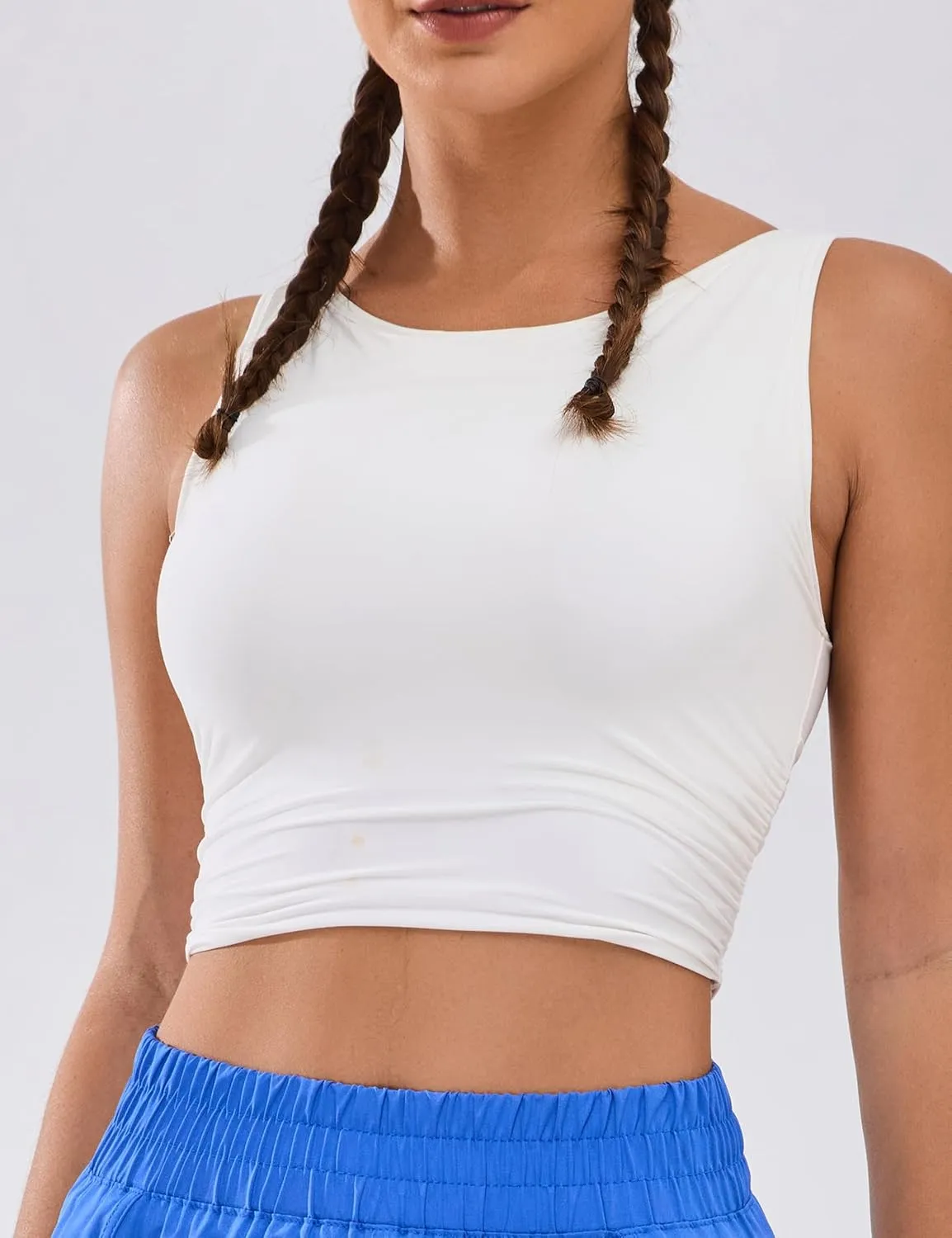 BMJL Women's Sports Bras High Neck Longline Removable Padded Yoga Workout Crop Tank Top with Built in Pads 2025