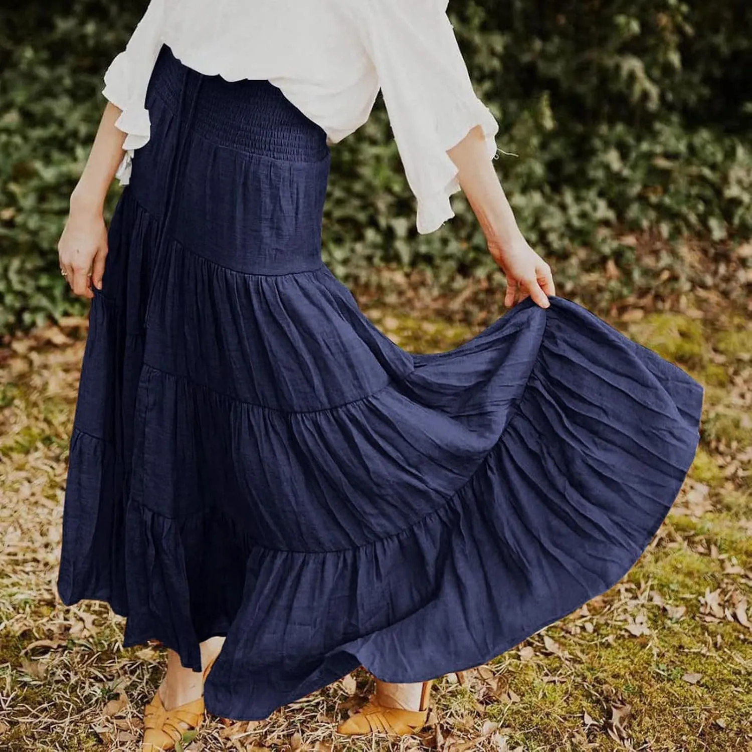 Boho Women Skirts Summer A Line Dress Pleated Solid High Rise Waist Skirt 2023 Graceful Robe Tennis Skirts Cute