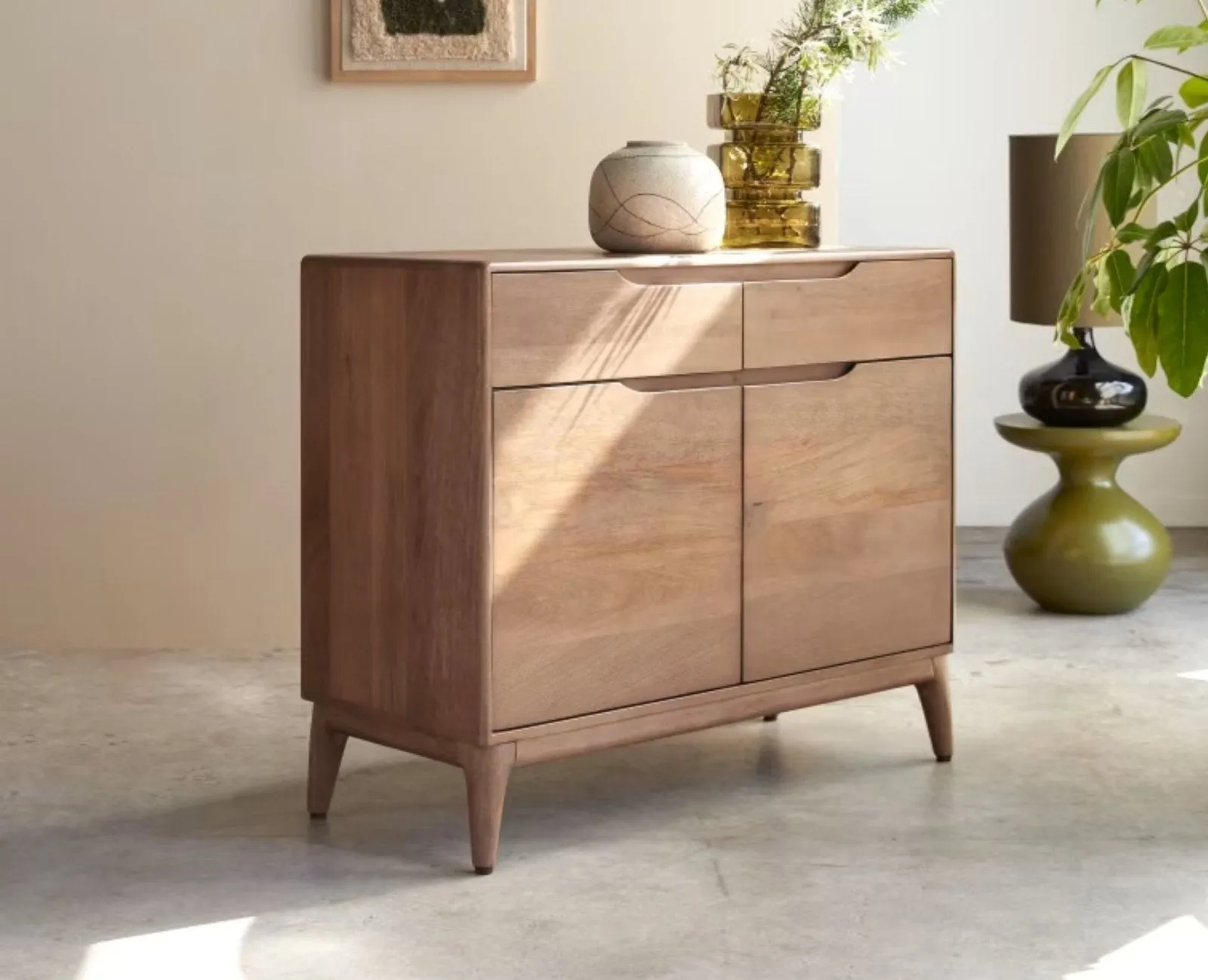Bressels Solid Wood Two door and Drawer storage cabinet
