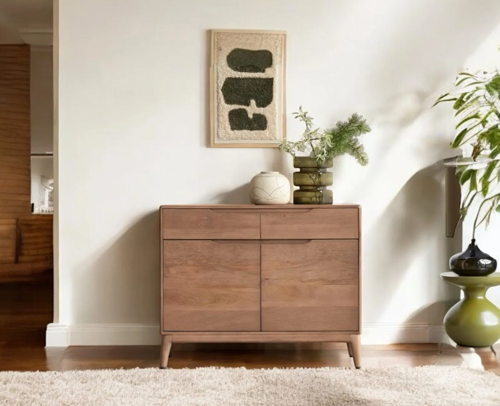 Bressels Solid Wood Two door and Drawer storage cabinet