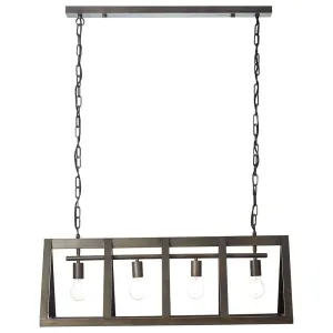 Brilliant 4 Light 240W Matrix Pendant Light - Black Steel | 93760/46