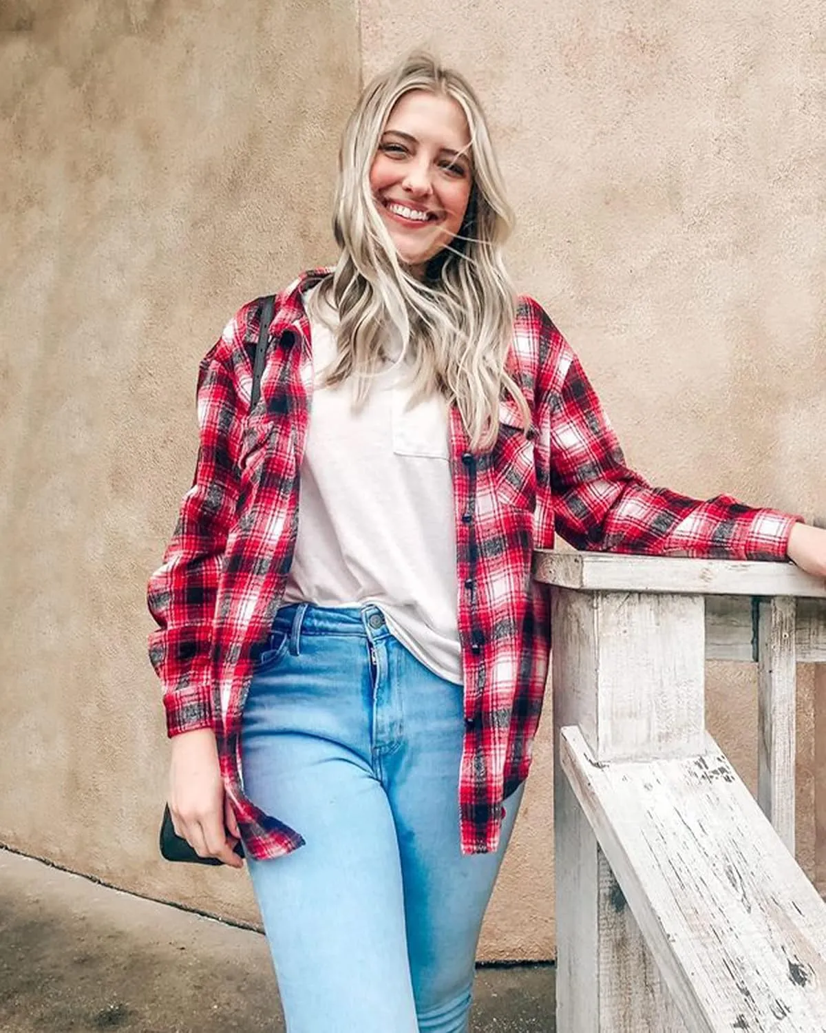 BTFBM Womens Plaid Jacket Long Sleeve Button Down Casual Flannel Shacket Shirts Loose Fall Spring Blouses Tops 2025