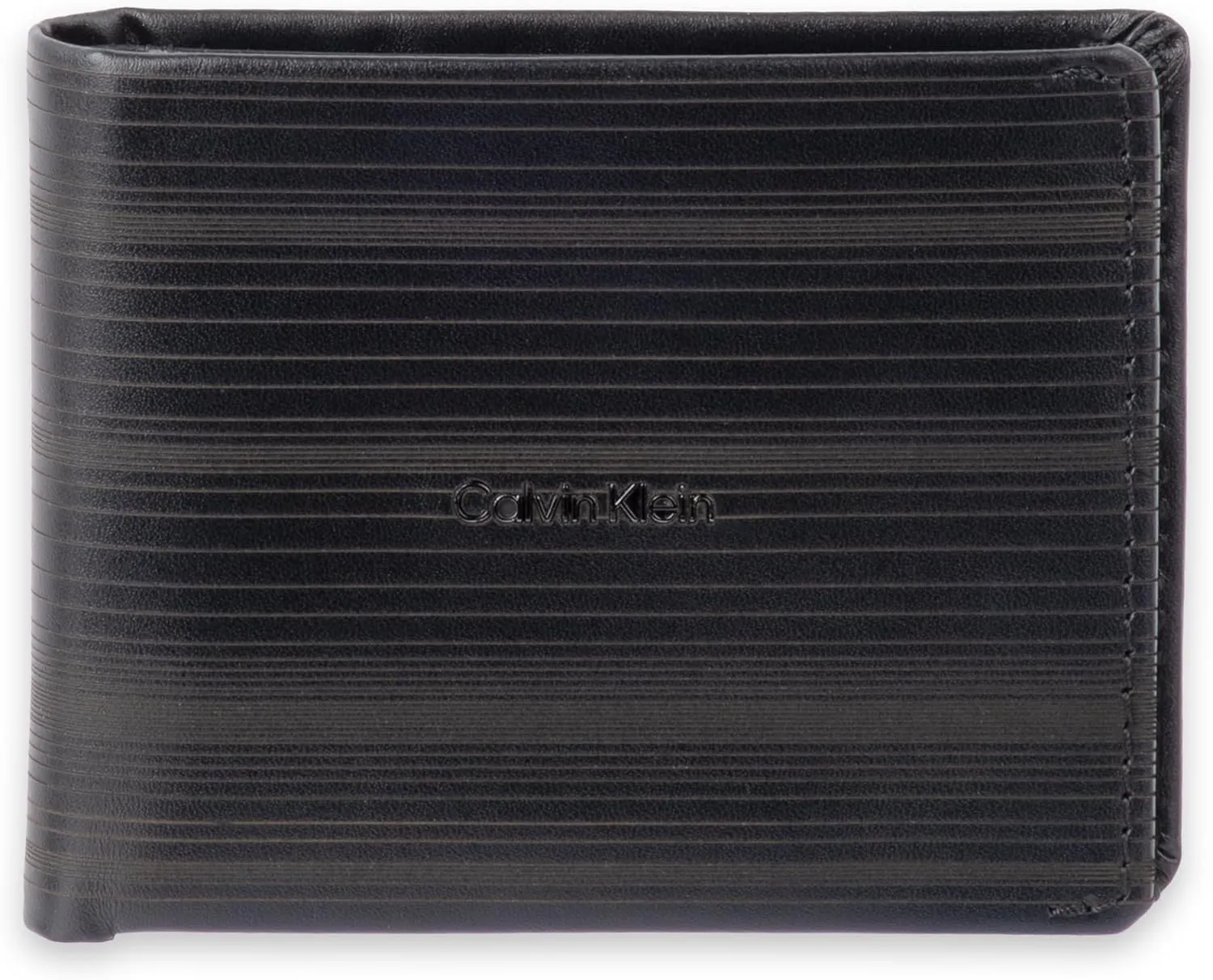 Calvin Klein Men's RFID Leather Minimalist Bifold Wallet with Multiple Card Slots and ID Window