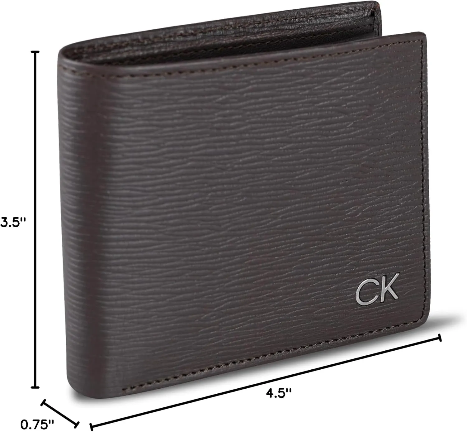 Calvin Klein Men's RFID Leather Minimalist Bifold Wallet with Multiple Card Slots and ID Window