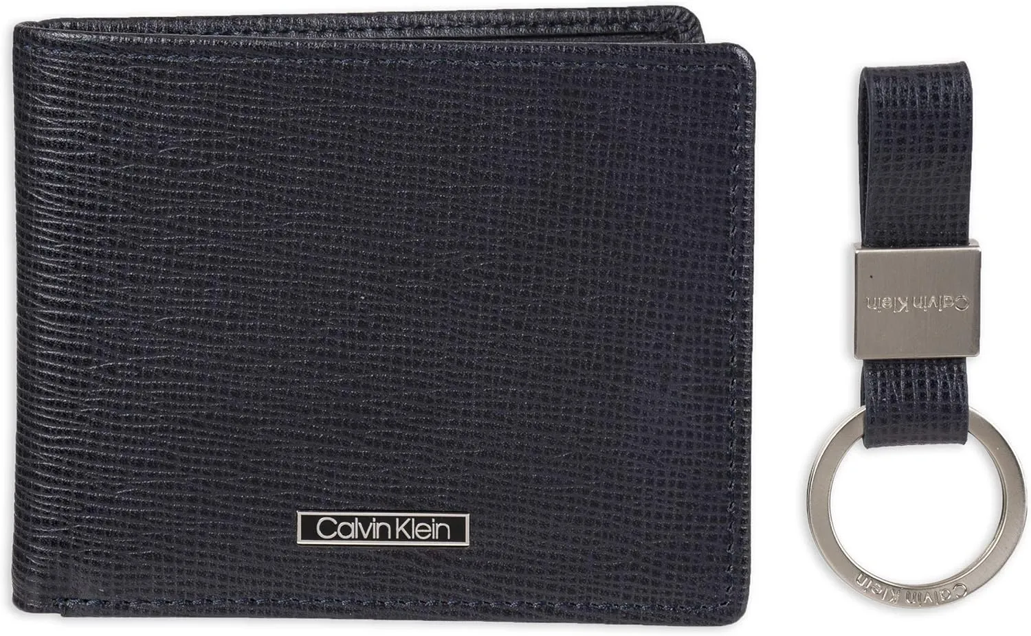 Calvin Klein Men's Wallet Sets-Minimalist Bifold and Card Cases, Navy, One Size
