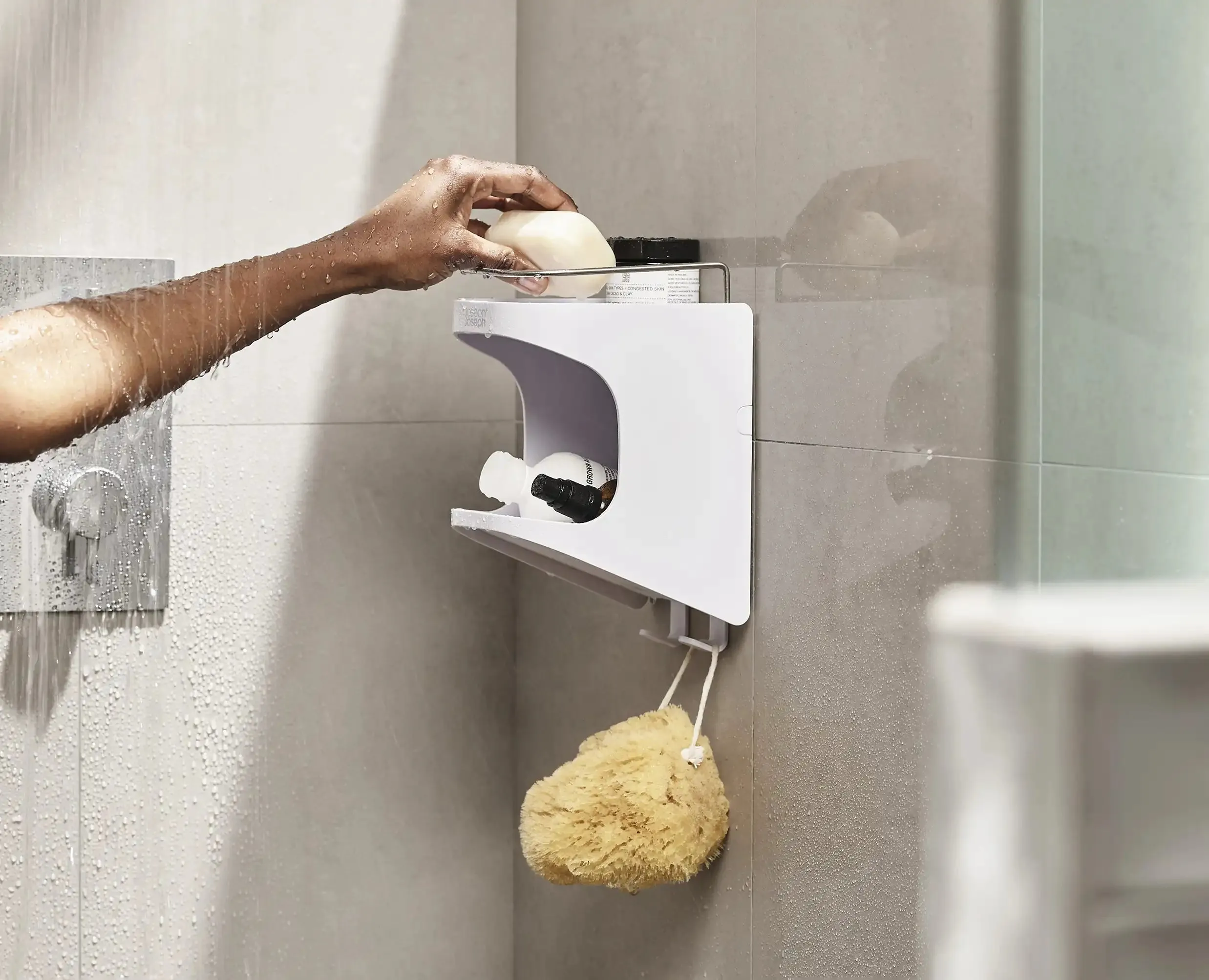 Capsule™ 2-tier White Shower Shelf