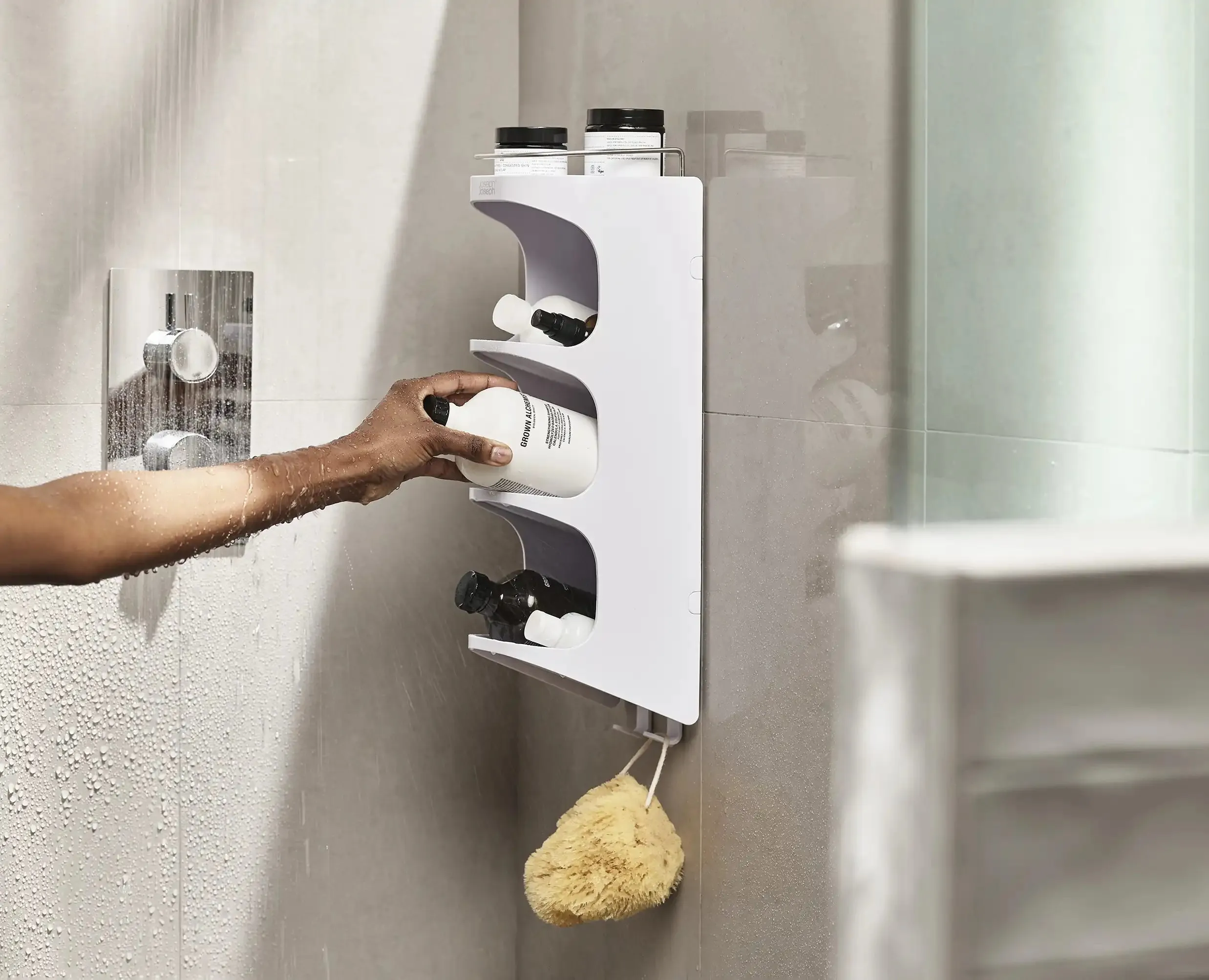 Capsule™ 4-tier White Shower Shelf