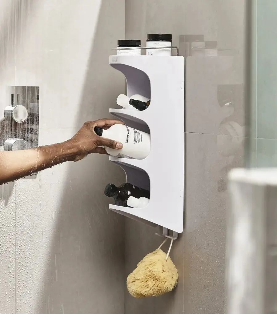 Capsule™ 4-tier White Shower Shelf