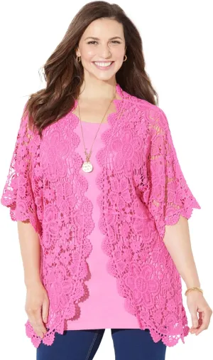 Catherines Women's Plus Size Graceful Crochet wrap