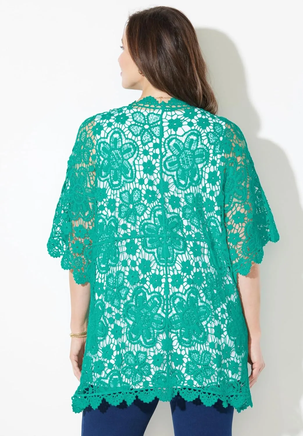 Catherines Women's Plus Size Graceful Crochet wrap