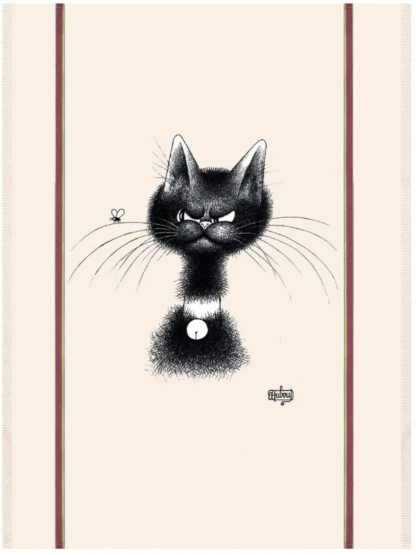 Chat Mouche (The Fly) Dubout Cats Tea Towel