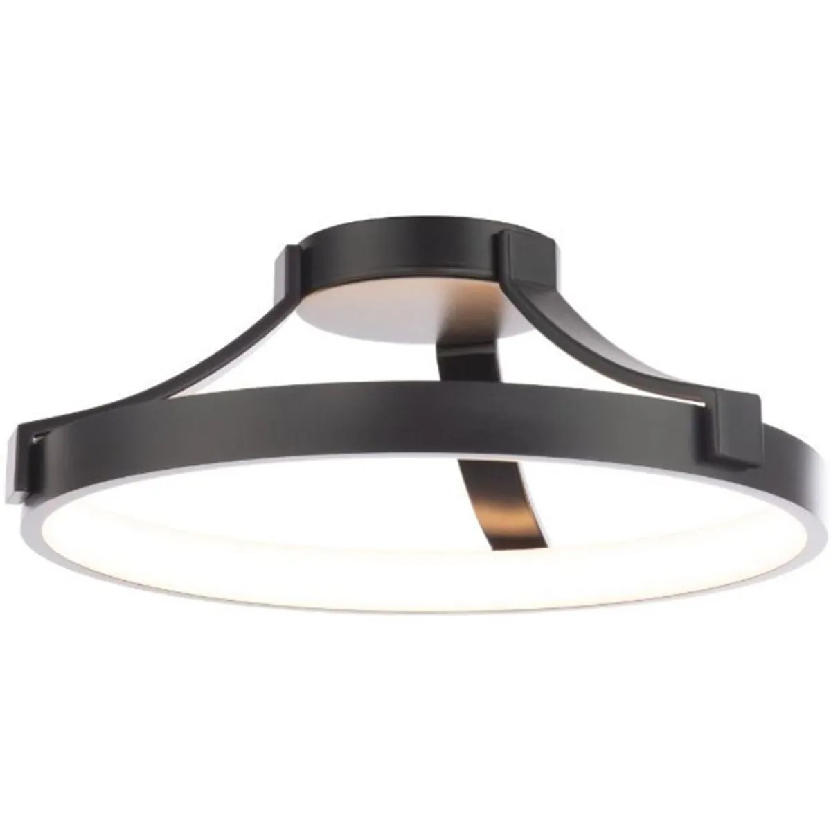 Chaucer 16 in. LED Flush Mount Light Black Finish