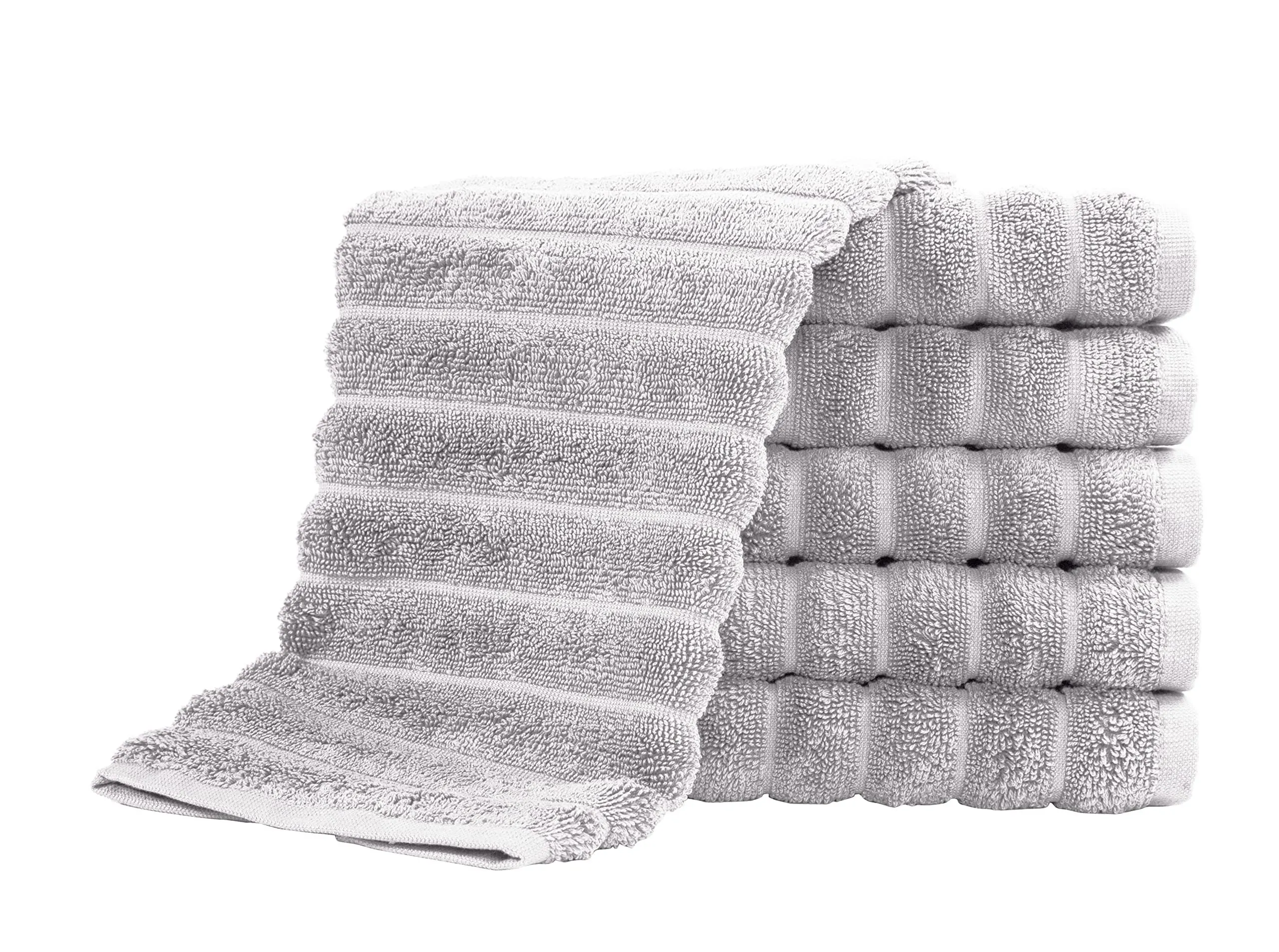 Classic Turkish Towels 100% Turkish Cotton Washcloths Set of 6, Absorbent & Quick Dry, Face Towels Wash Cloths for Hotel, Spa & Gym I 13"x13" by Classic Turkish Towels