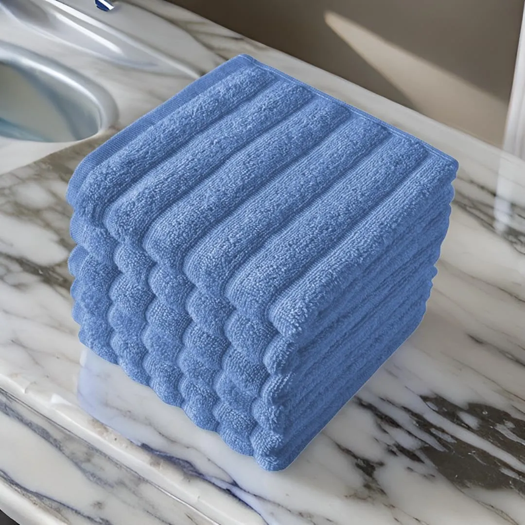 Classic Turkish Towels 100% Turkish Cotton Washcloths Set of 6, Absorbent & Quick Dry, Face Towels Wash Cloths for Hotel, Spa & Gym I 13"x13" by Classic Turkish Towels
