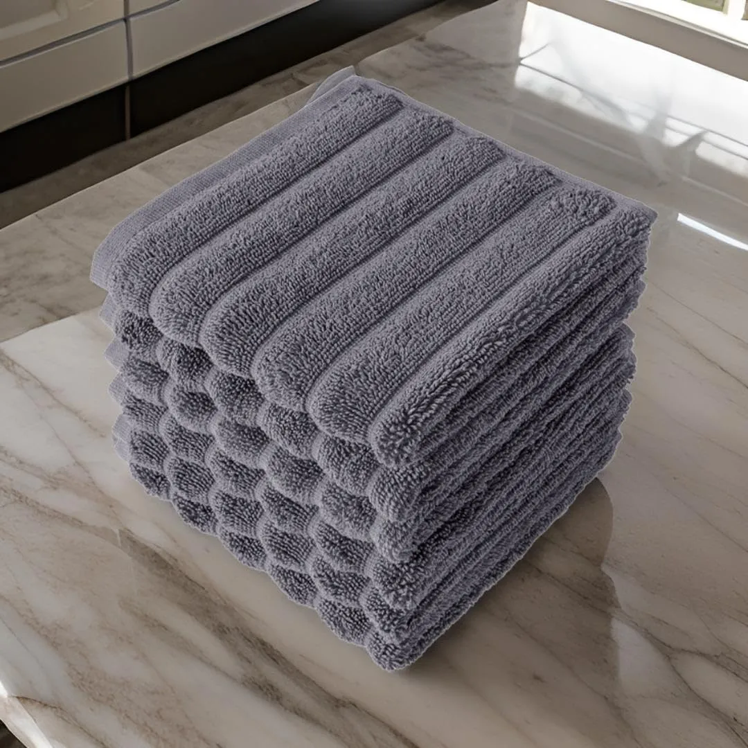 Classic Turkish Towels 100% Turkish Cotton Washcloths Set of 6, Absorbent & Quick Dry, Face Towels Wash Cloths for Hotel, Spa & Gym I 13"x13" by Classic Turkish Towels