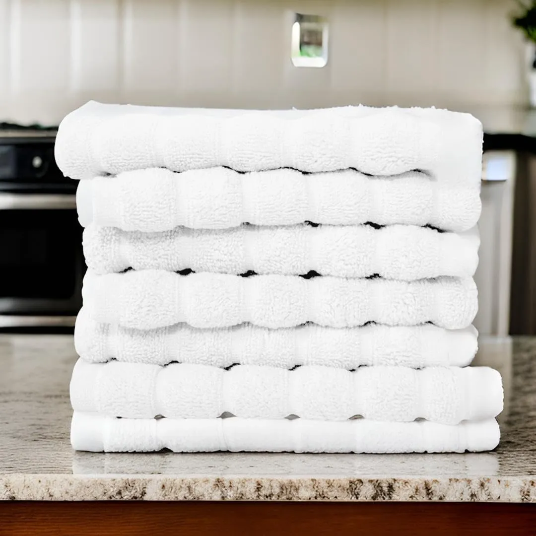 Classic Turkish Towels 100% Turkish Cotton Washcloths Set of 6, Absorbent & Quick Dry, Face Towels Wash Cloths for Hotel, Spa & Gym I 13"x13" by Classic Turkish Towels