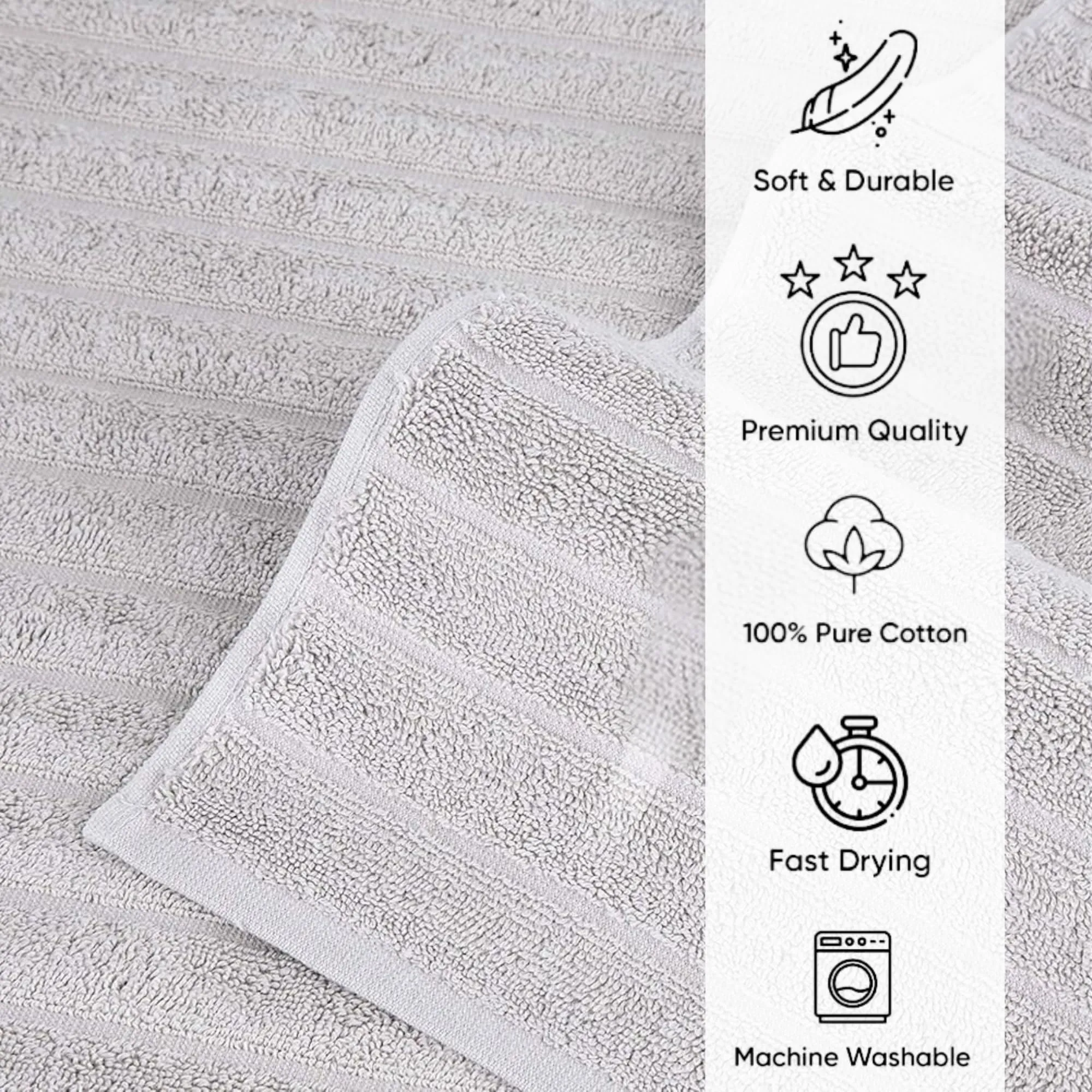 Classic Turkish Towels 100% Turkish Cotton Washcloths Set of 6, Absorbent & Quick Dry, Face Towels Wash Cloths for Hotel, Spa & Gym I 13"x13" by Classic Turkish Towels