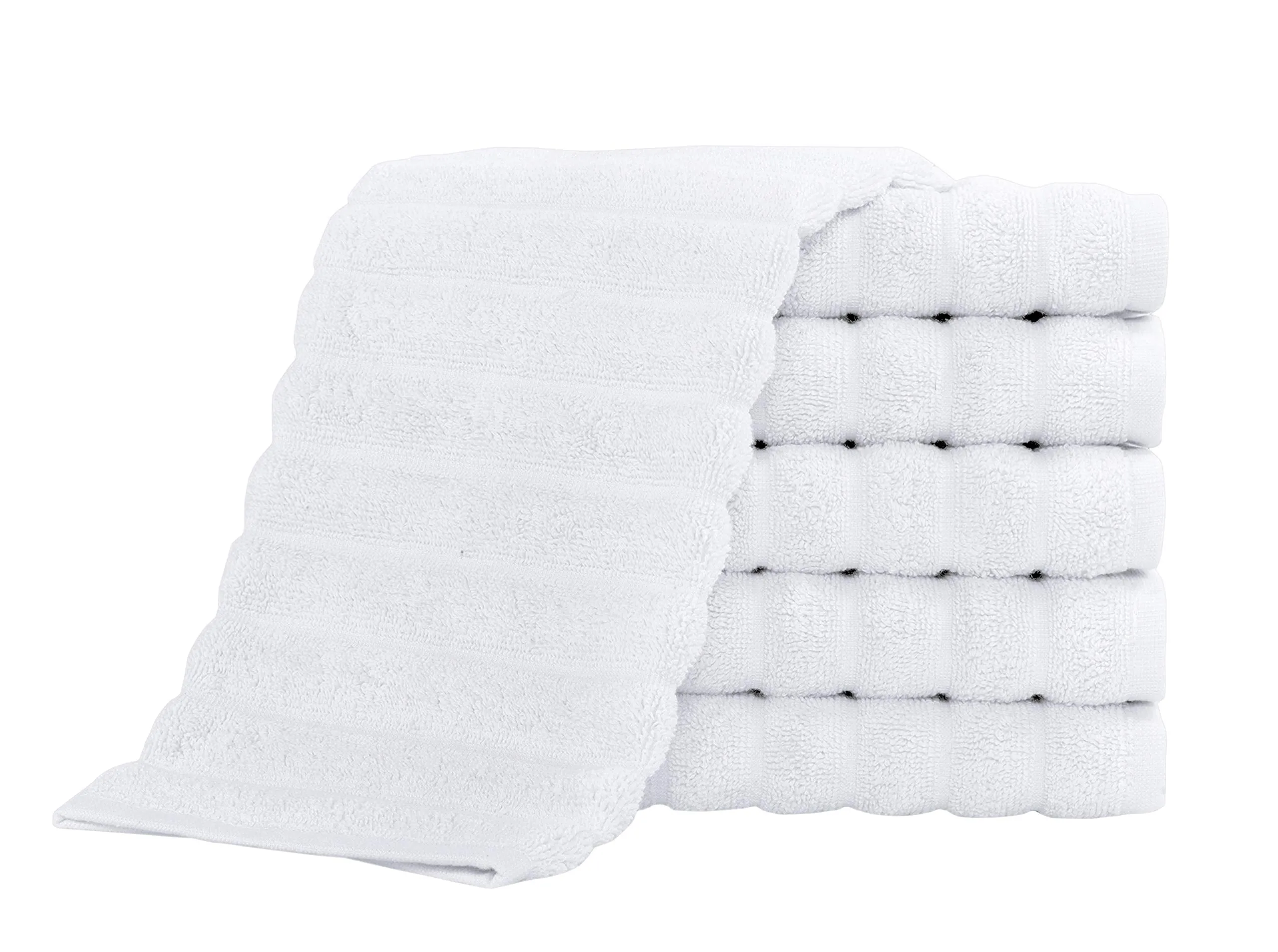 Classic Turkish Towels 100% Turkish Cotton Washcloths Set of 6, Absorbent & Quick Dry, Face Towels Wash Cloths for Hotel, Spa & Gym I 13"x13" by Classic Turkish Towels