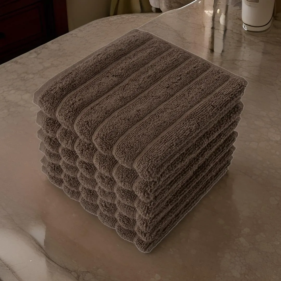 Classic Turkish Towels 100% Turkish Cotton Washcloths Set of 6, Absorbent & Quick Dry, Face Towels Wash Cloths for Hotel, Spa & Gym I 13"x13" by Classic Turkish Towels