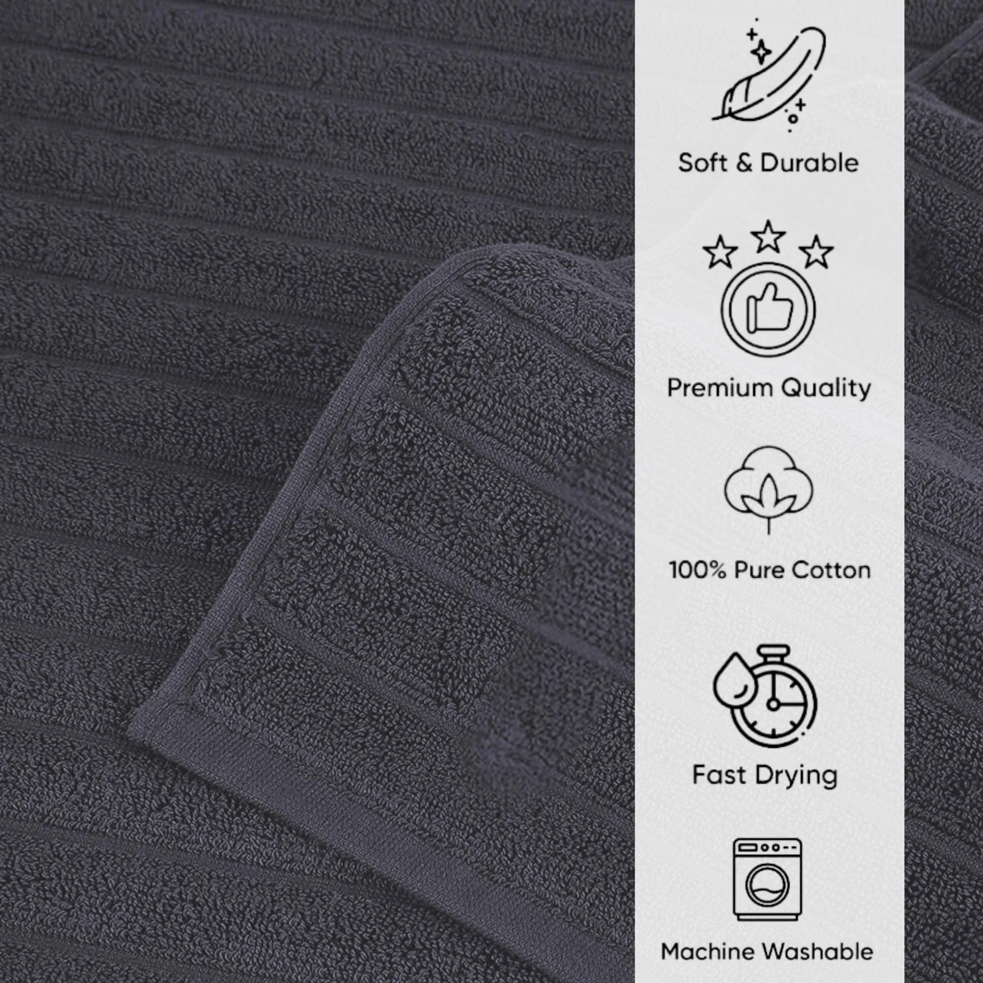 Classic Turkish Towels 100% Turkish Cotton Washcloths Set of 6, Absorbent & Quick Dry, Face Towels Wash Cloths for Hotel, Spa & Gym I 13"x13" by Classic Turkish Towels