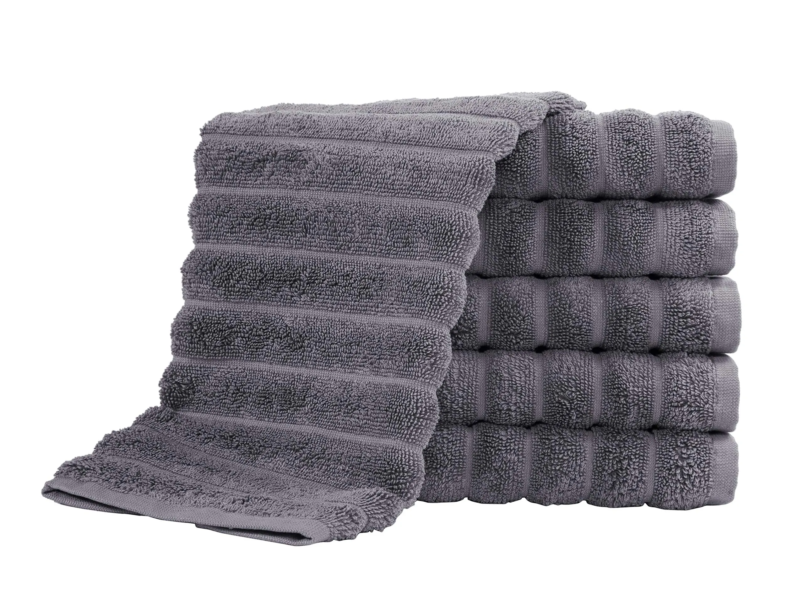 Classic Turkish Towels 100% Turkish Cotton Washcloths Set of 6, Absorbent & Quick Dry, Face Towels Wash Cloths for Hotel, Spa & Gym I 13"x13" by Classic Turkish Towels