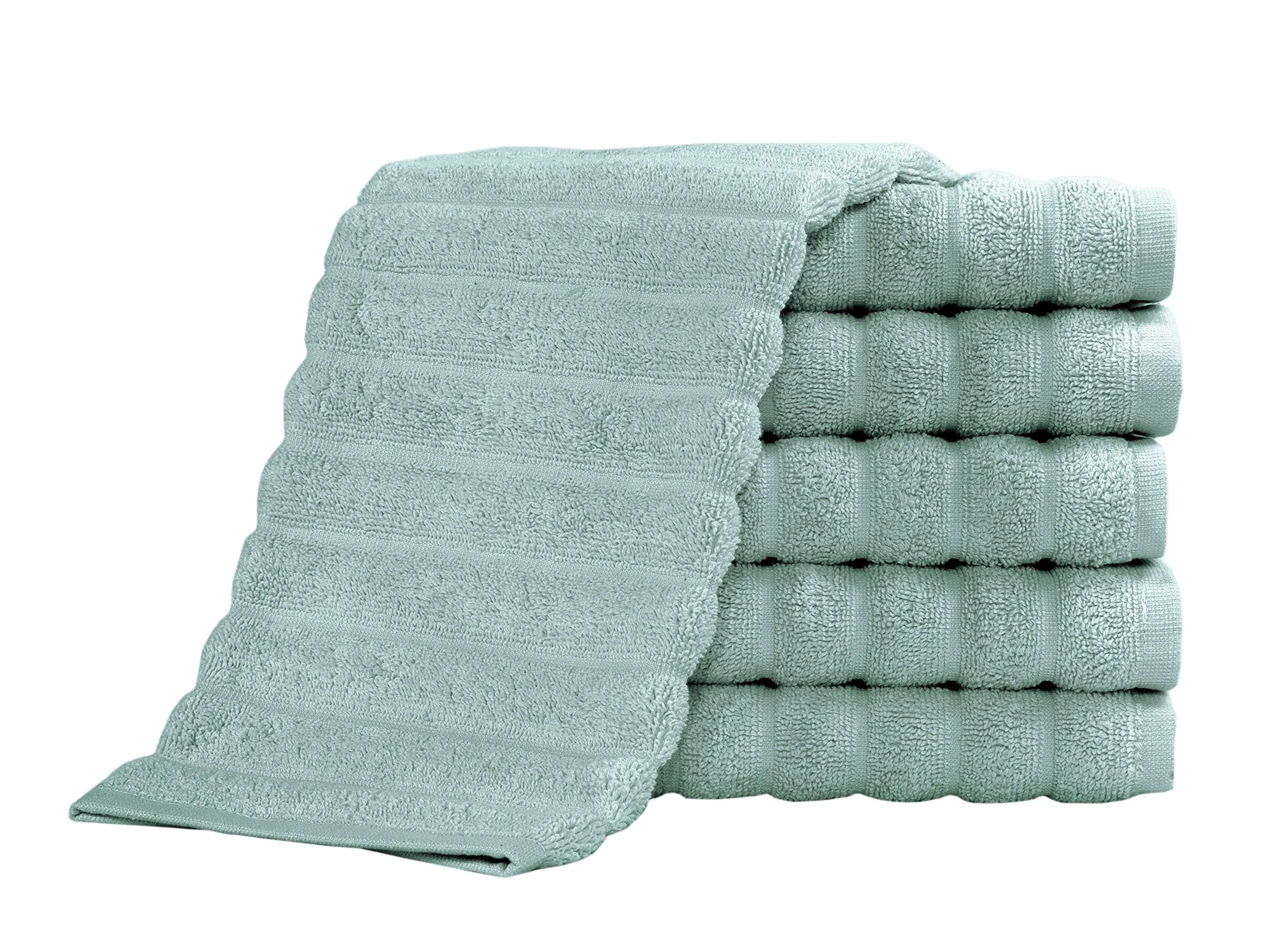 Classic Turkish Towels 100% Turkish Cotton Washcloths Set of 6, Absorbent & Quick Dry, Face Towels Wash Cloths for Hotel, Spa & Gym I 13"x13" by Classic Turkish Towels