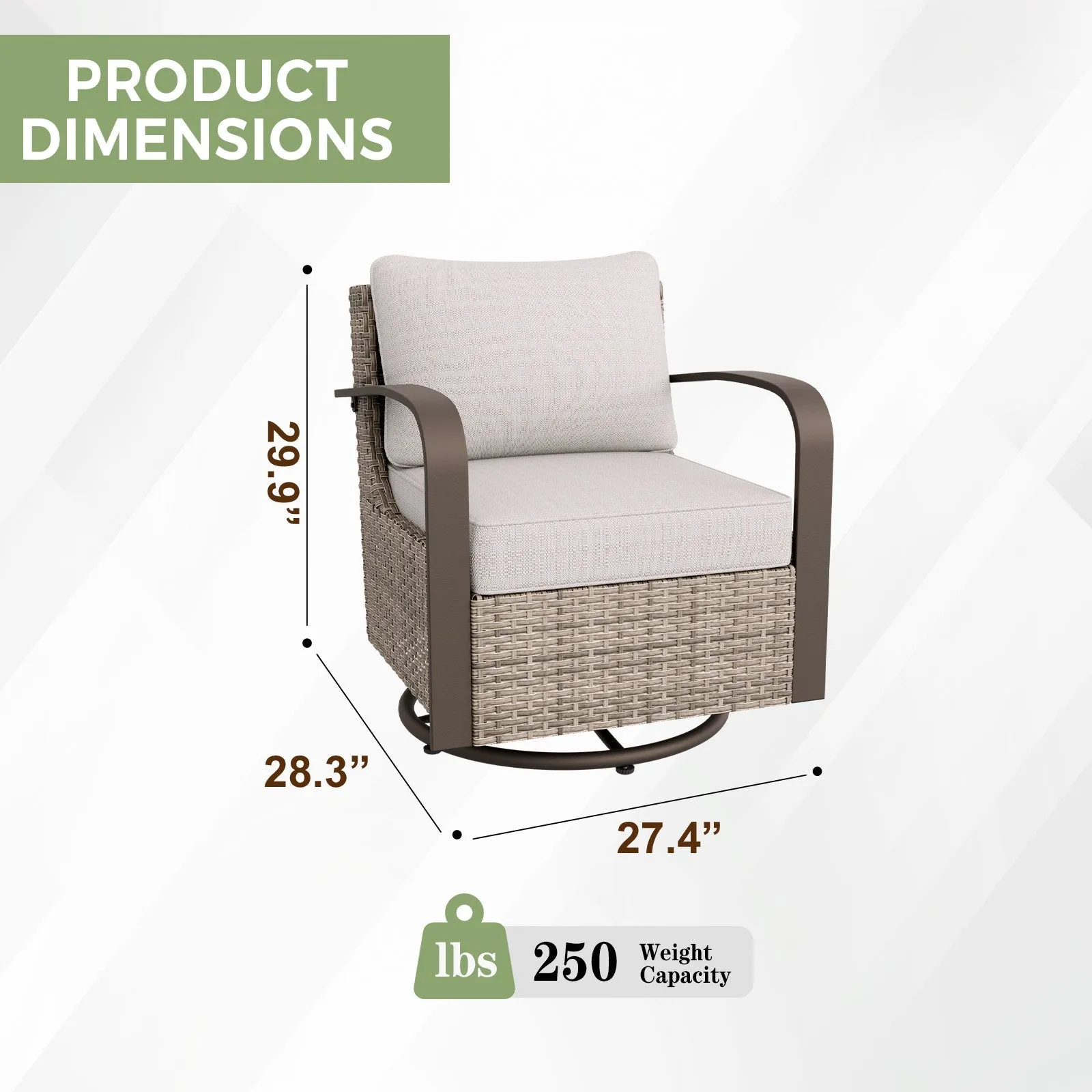 Coastal Vista Outdoor Swivel Wicker Rocker Chair