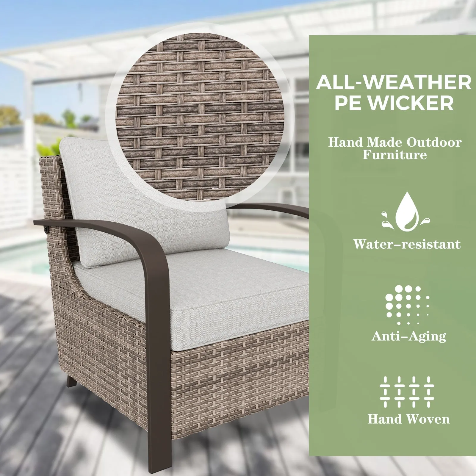 Coastal Vista Outdoor Swivel Wicker Rocker Chair
