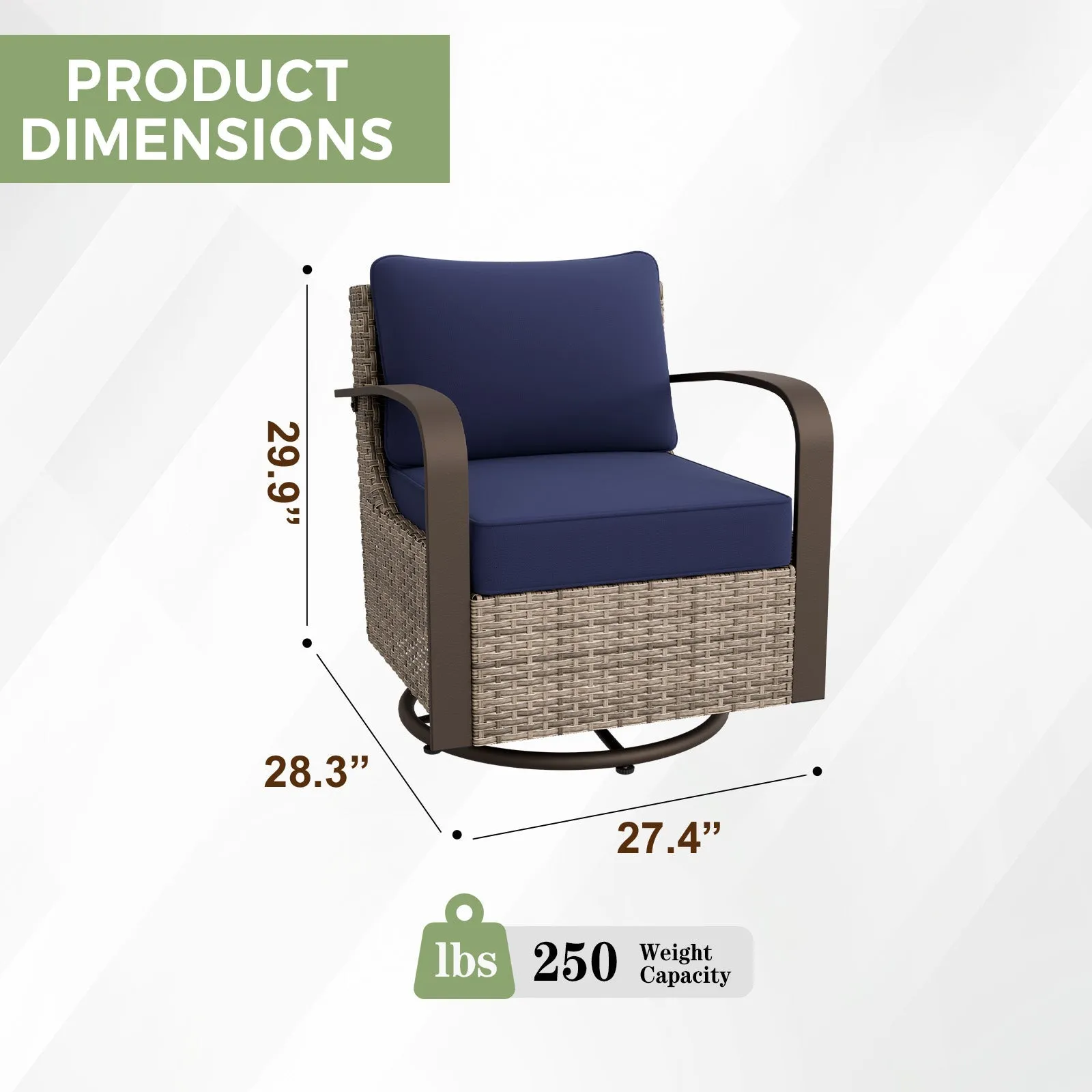 Coastal Vista Outdoor Swivel Wicker Rocker Chair