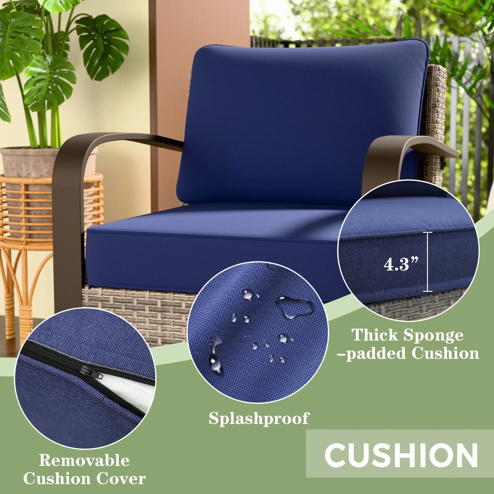 Coastal Vista Outdoor Swivel Wicker Rocker Chair