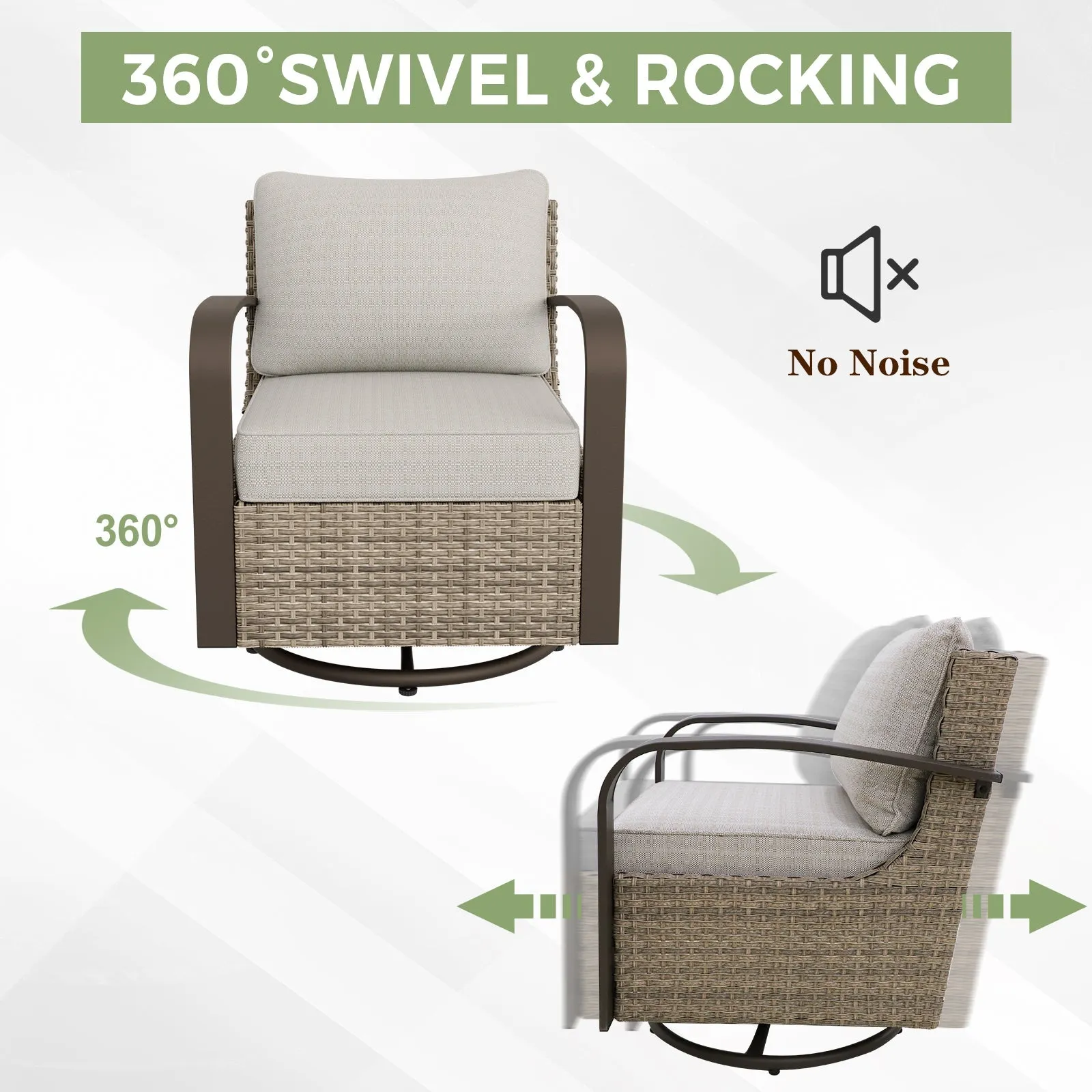 Coastal Vista Outdoor Swivel Wicker Rocker Chair
