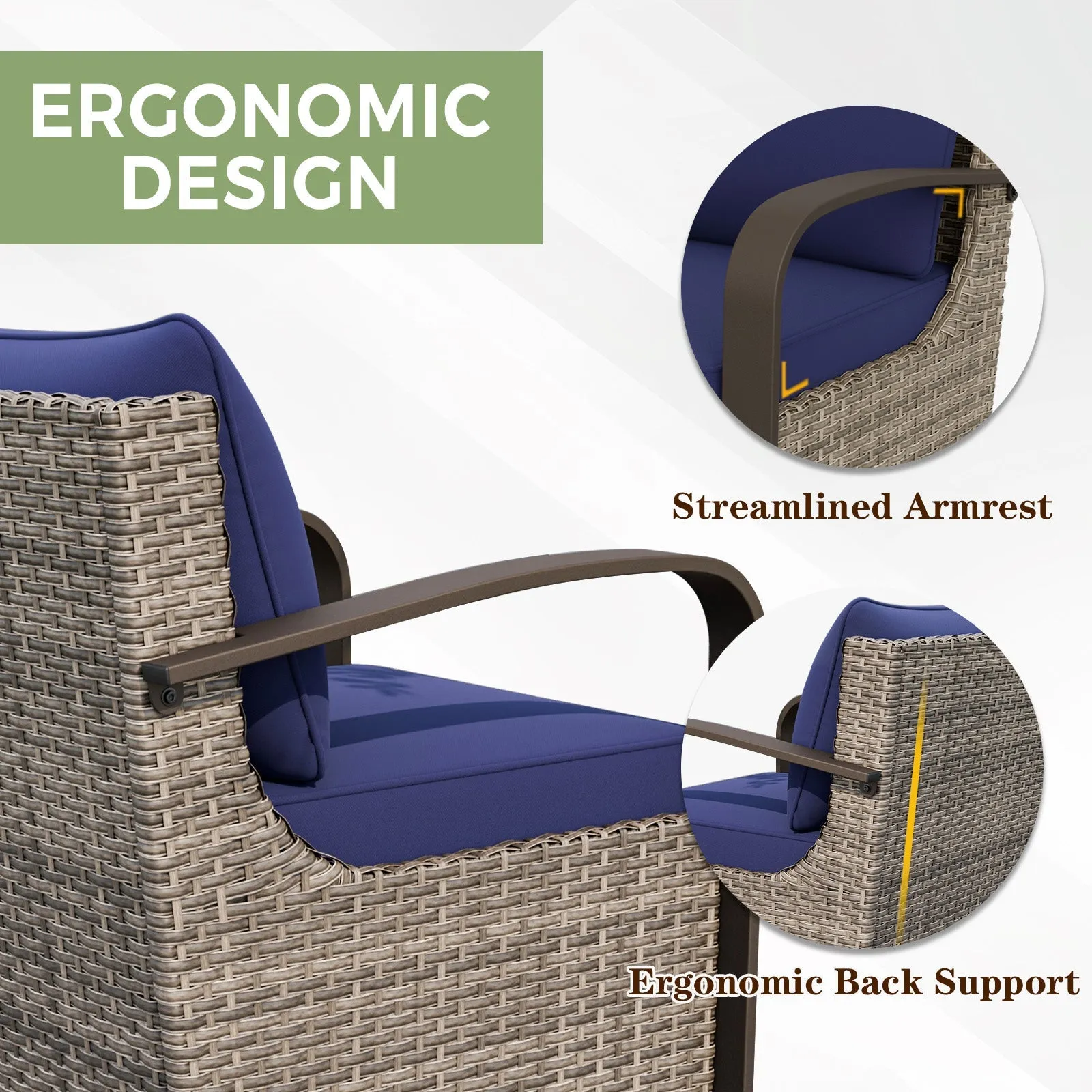 Coastal Vista Outdoor Swivel Wicker Rocker Chair