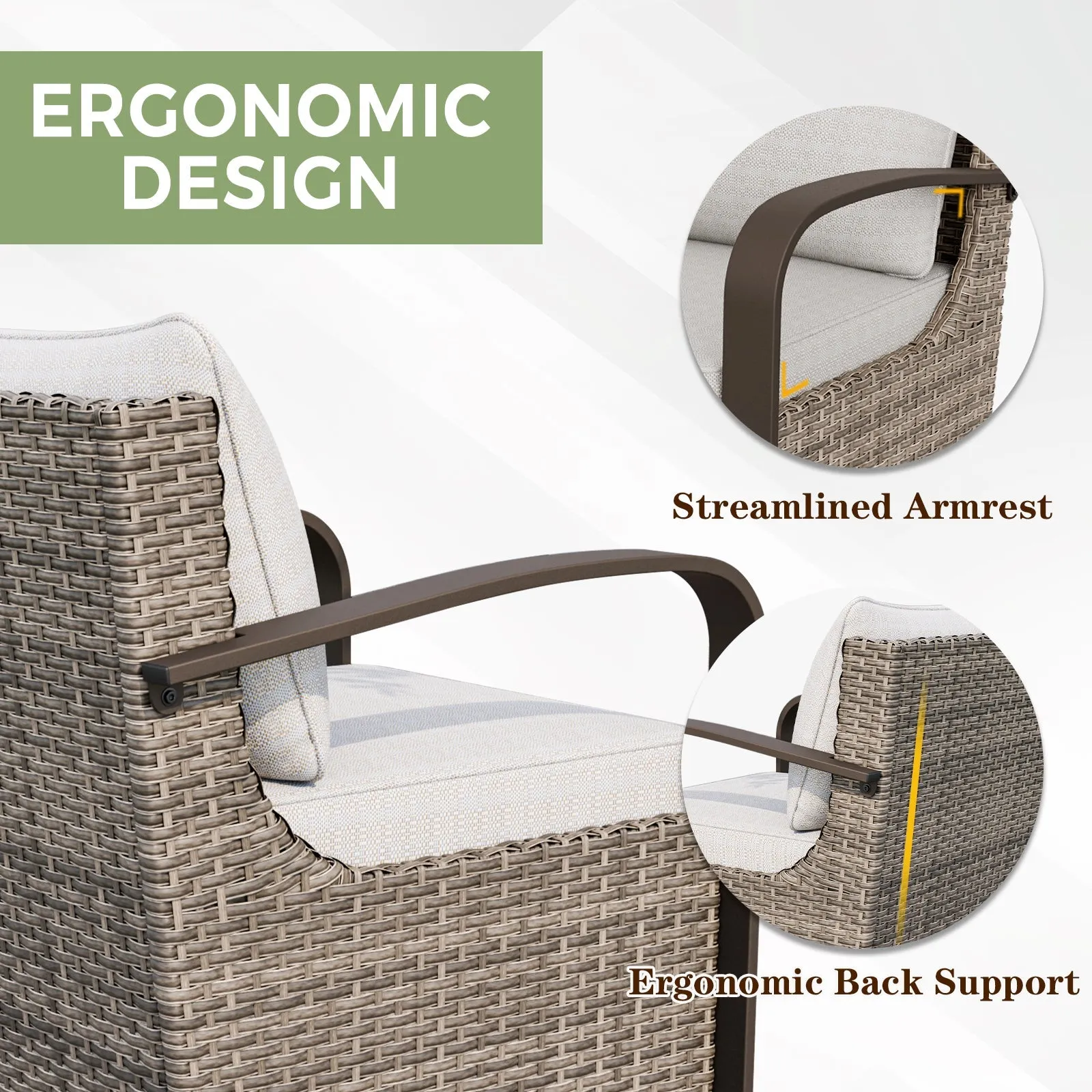 Coastal Vista Outdoor Swivel Wicker Rocker Chair