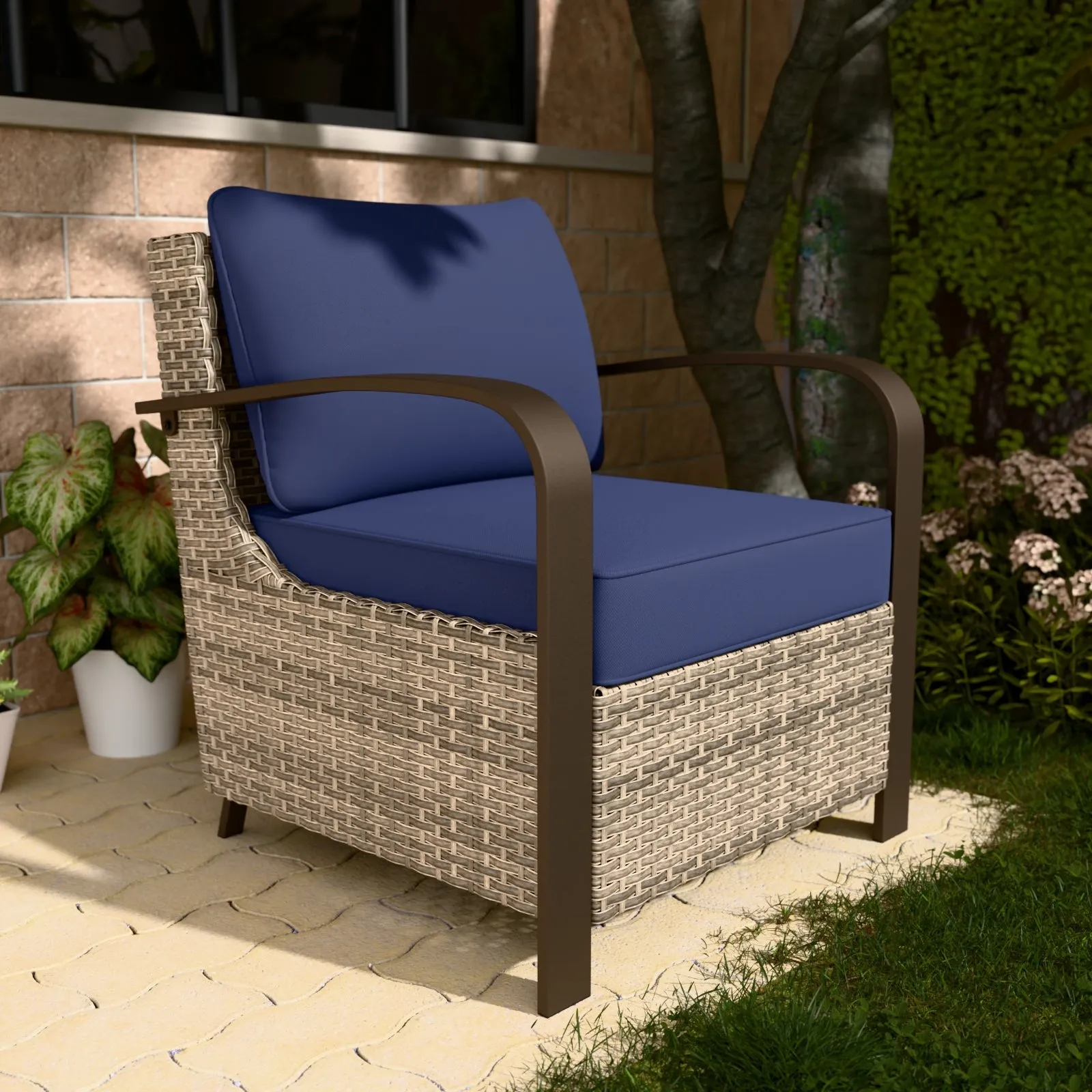 Coastal Vista Patio Chair with Cushions, Contains 1 Chair