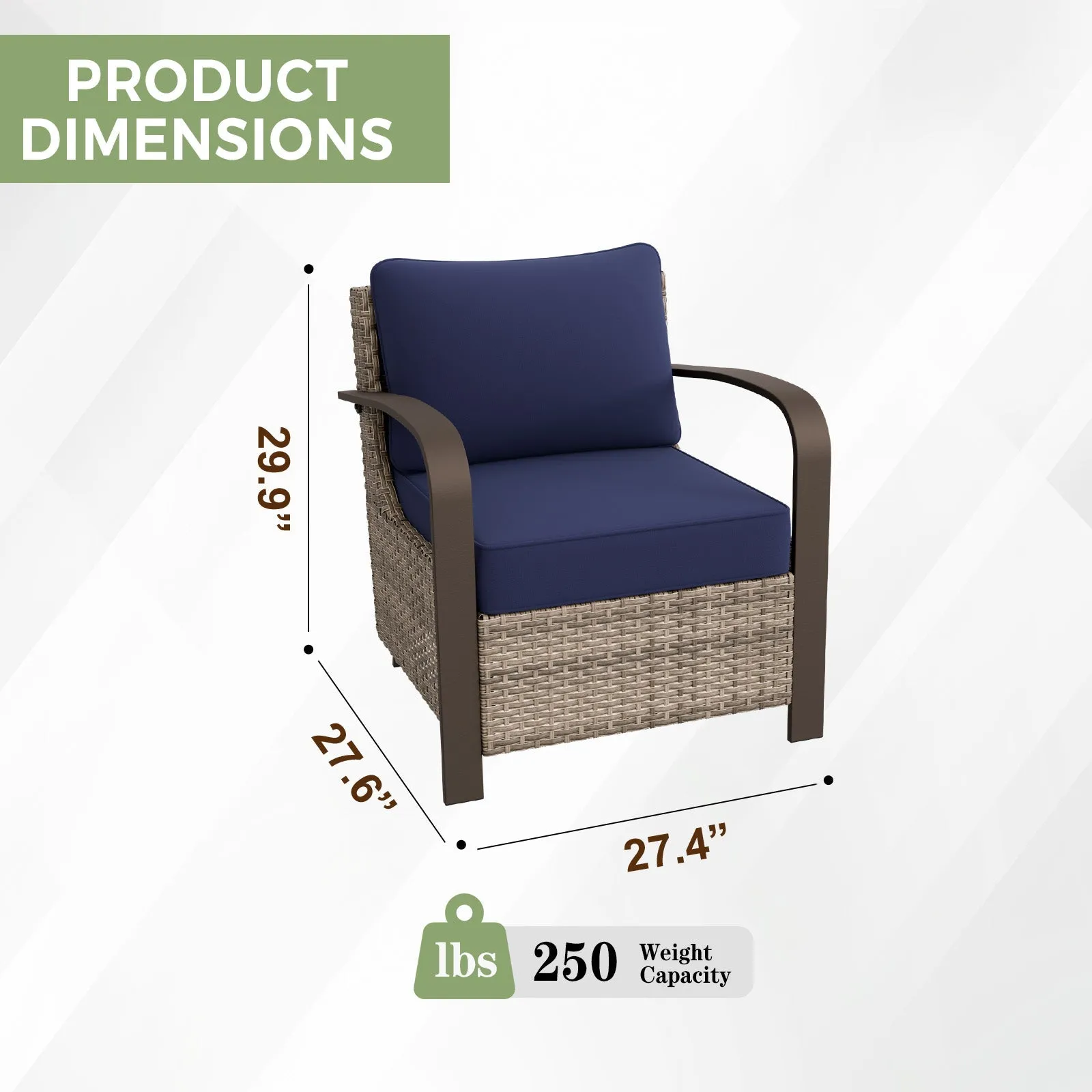 Coastal Vista Patio Chair with Cushions, Contains 1 Chair