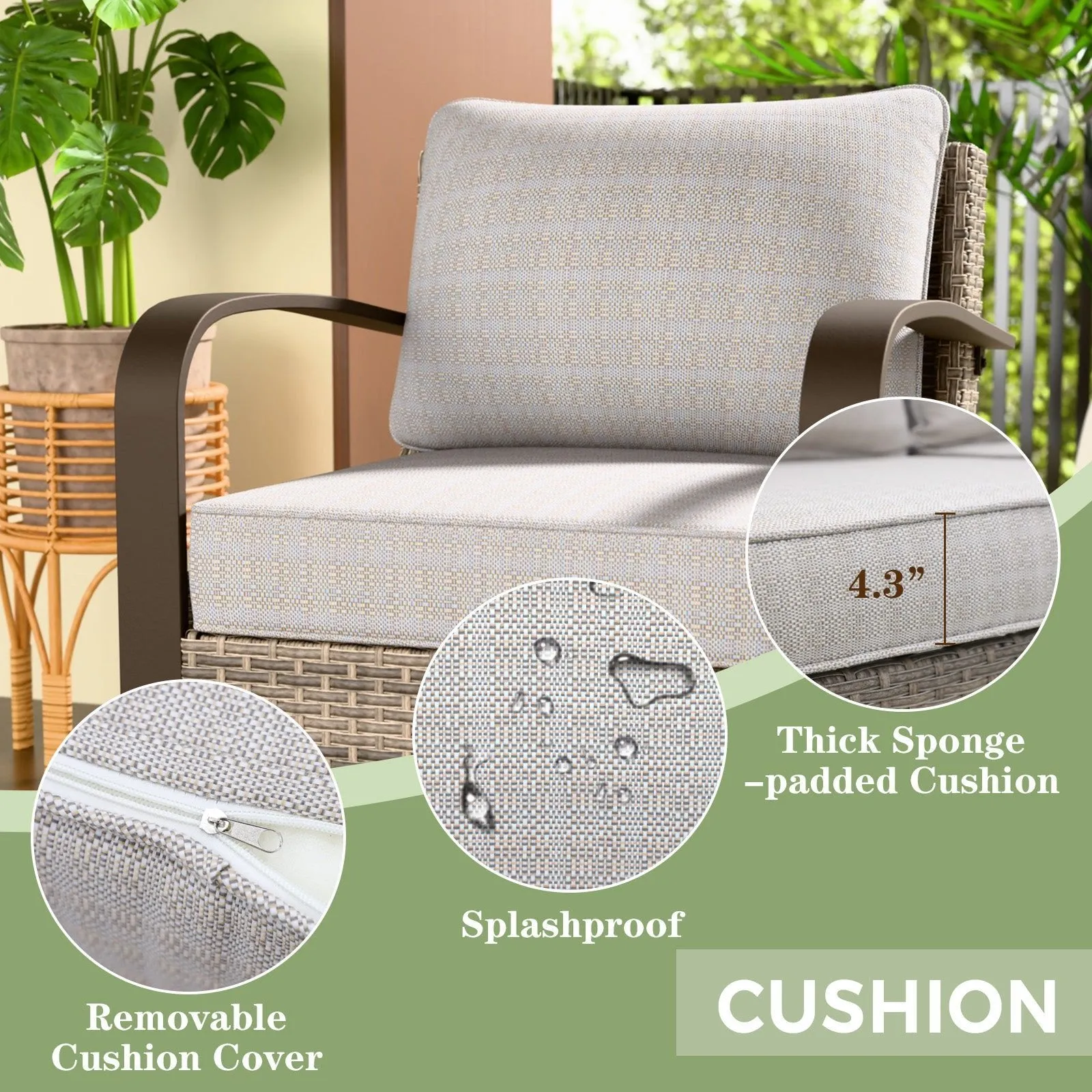 Coastal Vista Patio Chair with Cushions, Contains 1 Chair