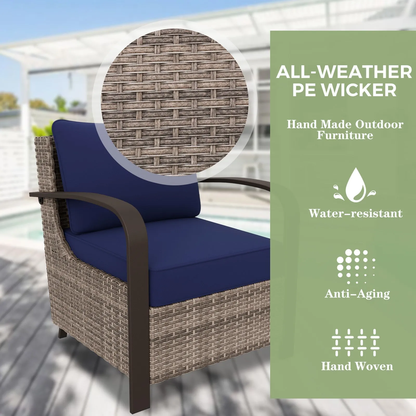 Coastal Vista Patio Chair with Cushions, Contains 1 Chair