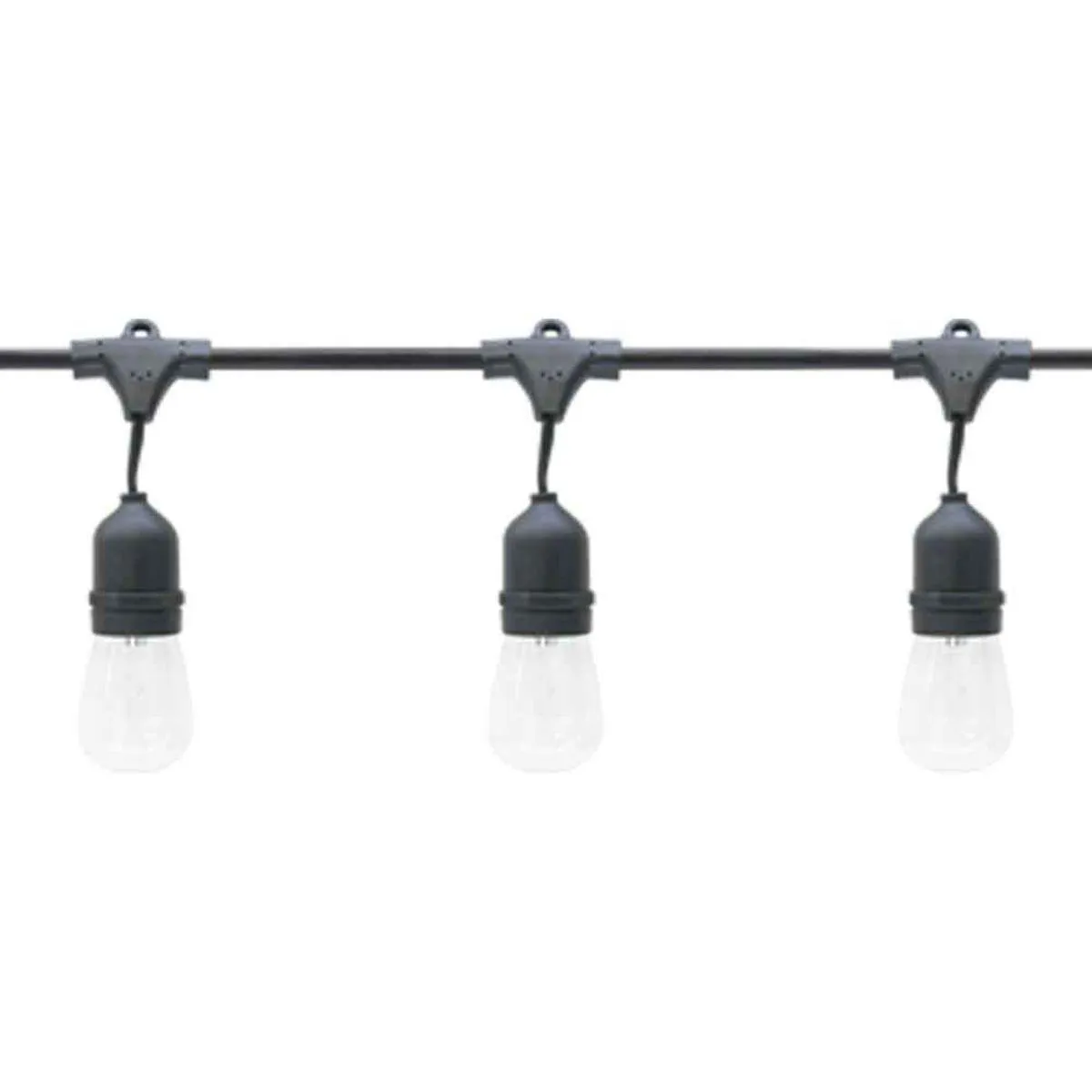 Commercial Grade LED String light, 48 Feet, 24 sockets, Suspended, E26 Medium Base