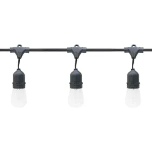 Commercial Grade LED String light, 48 Feet, 24 sockets, Suspended, E26 Medium Base